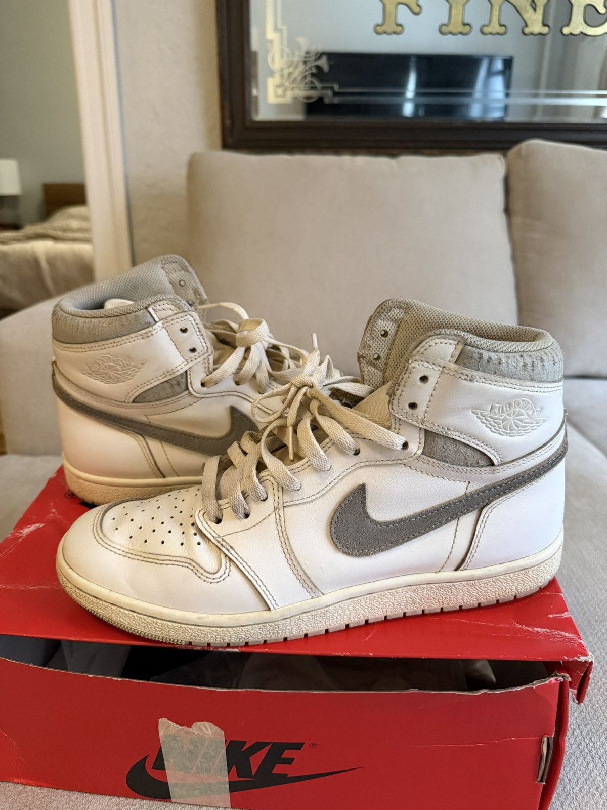Jordan Brand Jordan 1 Retro High ‘85 OG “Neutral Gray” - CUSTOM VINTAGE Size US 10 / EU 43 - 1 Thumbnail