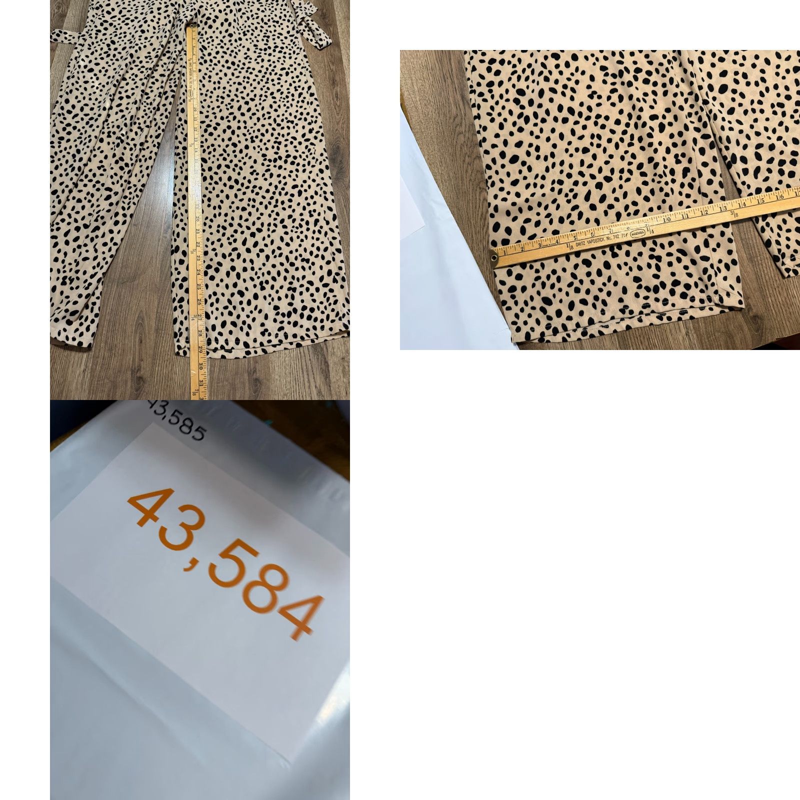 Vintage Vanilla bay Pants Women's Size Large Brown Tie Waist High Rise Polka dots Dress Pants Size 36" / US 14 / IT 50 - 8 Thumbnail