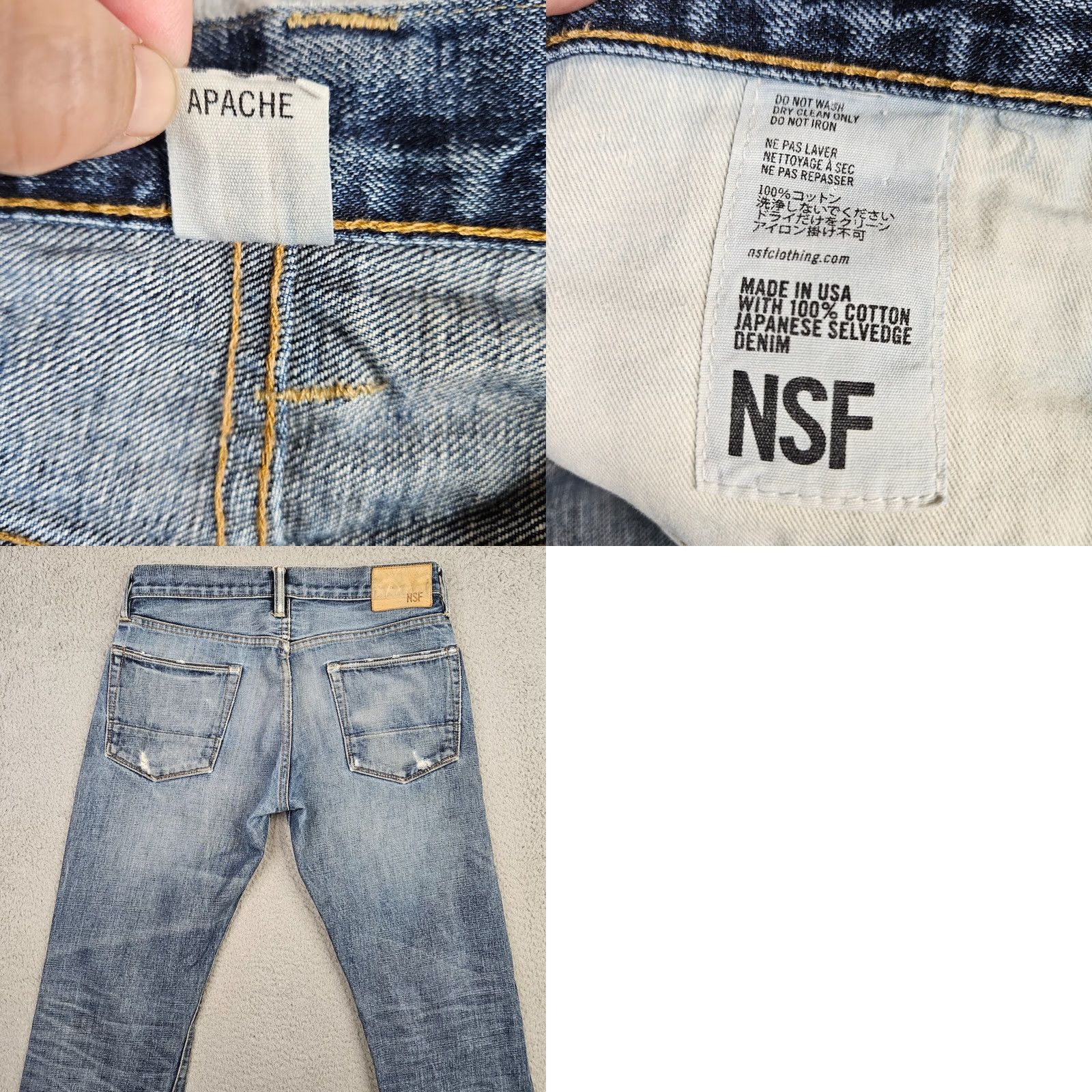 Vintage NSF Jeans Regular Straight 31 31x33 Blue Cotton USA Men’s Denim Jeans Button Logo Medium 90s? Size US 31 - 9 Thumbnail