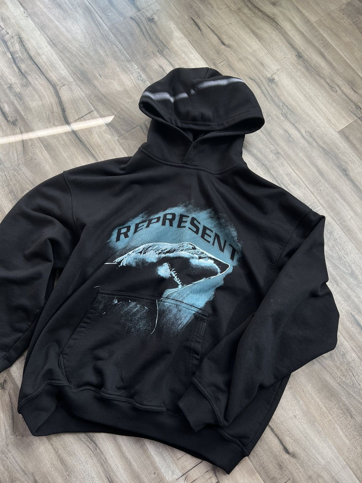 image of Represent Clo Represent Shark Hoodie in Black, Men's (Size XL)