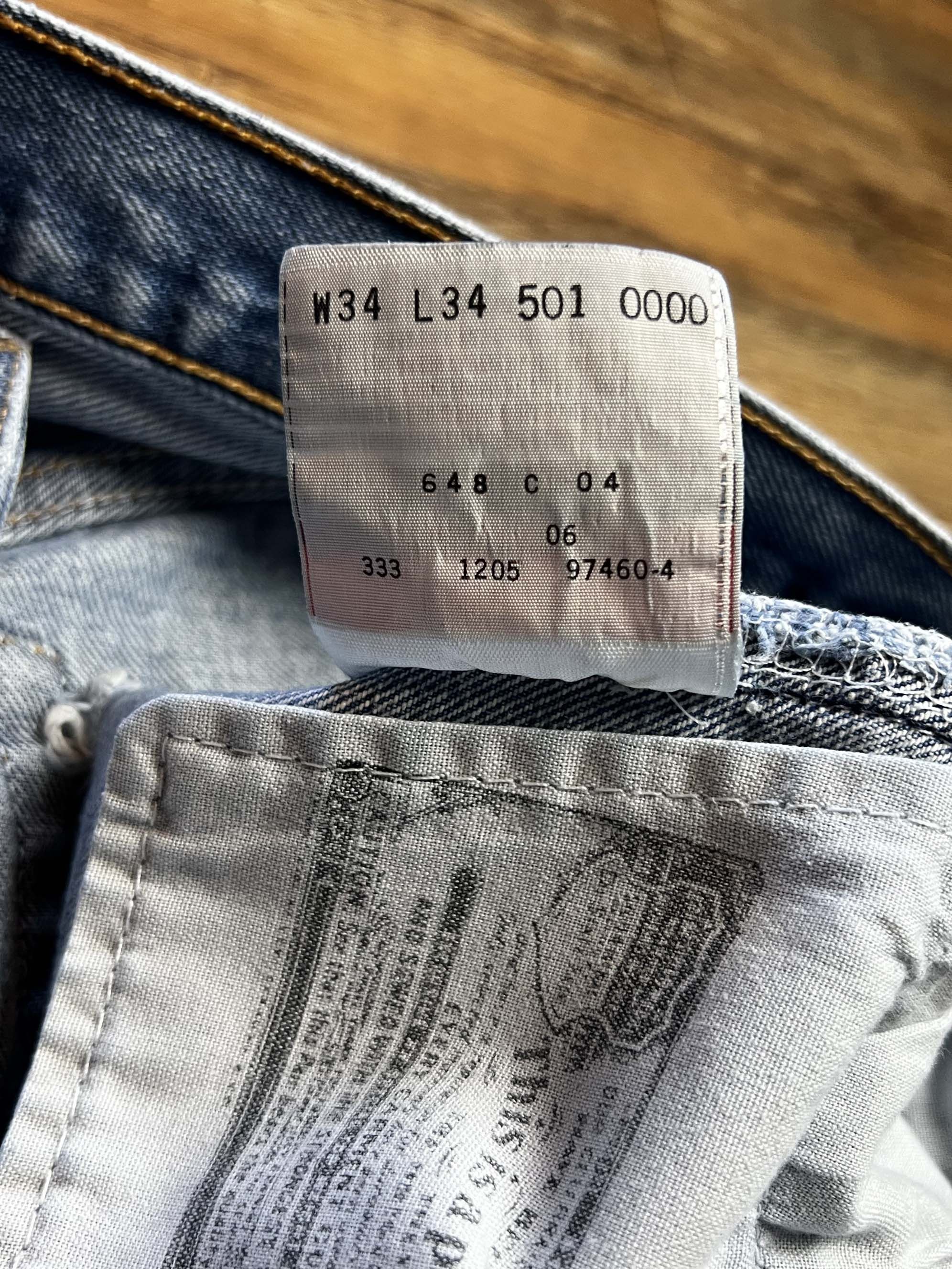 Levi's Vintage Clothing Vintage 1990's Levi's 501 Cut Off Blue Jean Short Shorts Size 33" - 6 Thumbnail