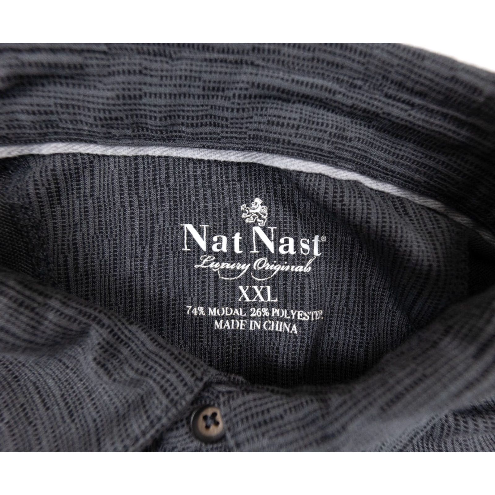 Nat Nast Nat Nast Polo Shirt Mens 2XL XXL Gray Short Sleeve Collared Modal Blend Adult Size US XXL / EU 58 / 5 - 5 Thumbnail