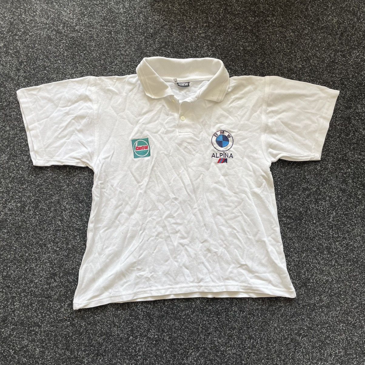 BMW Alpina 90s castrol moto polo tee shirt racing nascar
