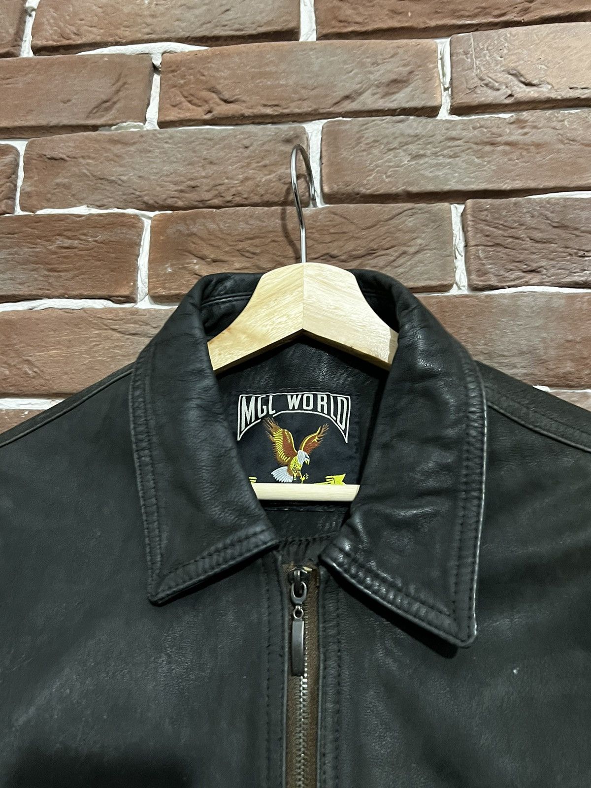 Vintage Rare Vintage Genuine Leather Boxy Cropped Jacket 90s Metal Size US L / EU 52-54 / 3 - 5 Thumbnail