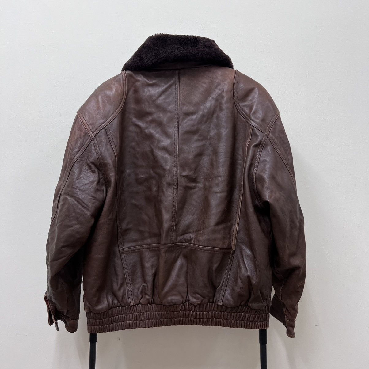 Leather Vintage Classic Aviator Leather Shearling Collar Jacket Size US XL / EU 56 / 4 - 3 Thumbnail