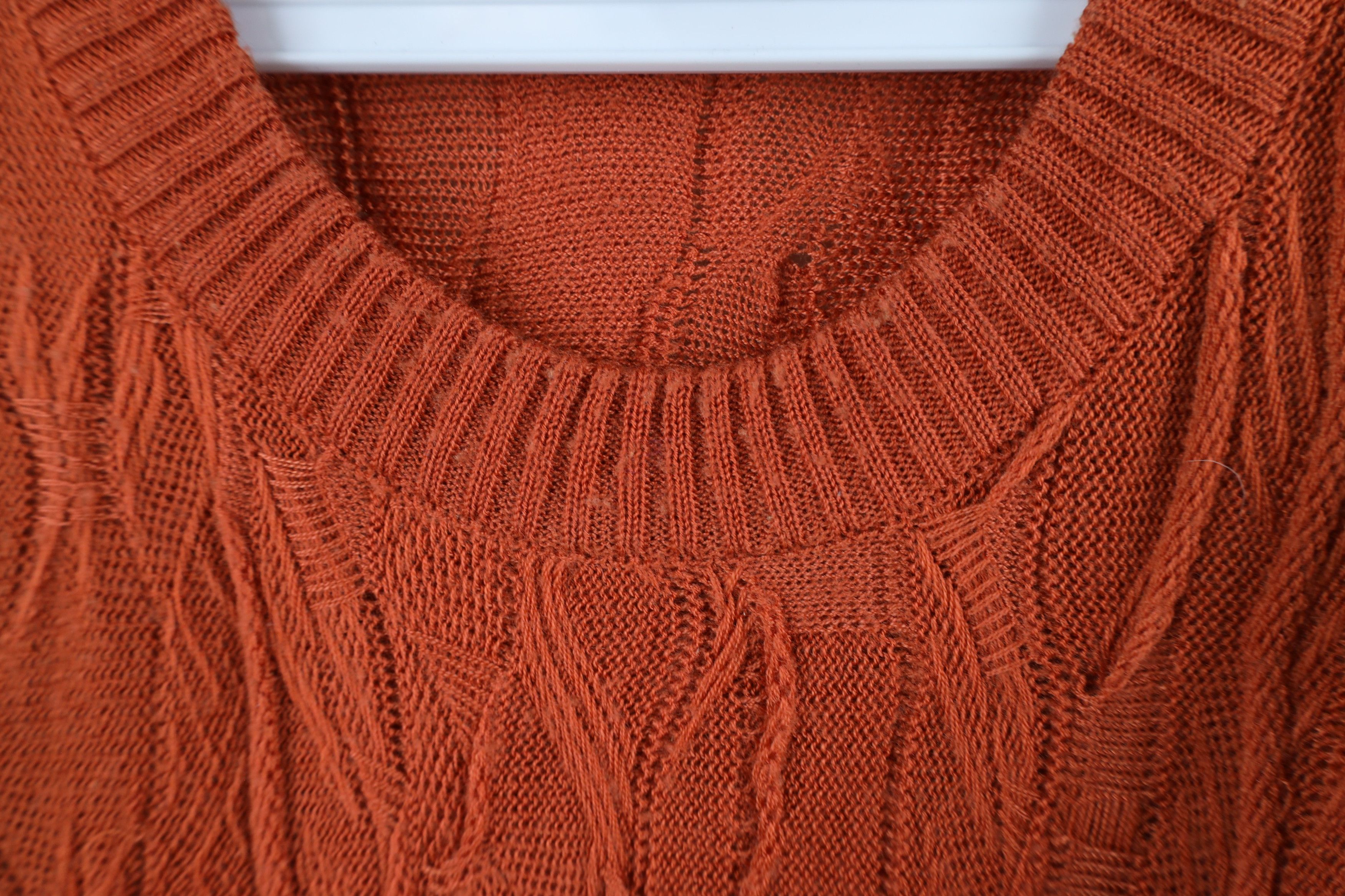 Vintage Vintage 90s Coogi Style Short Sleeve Knit Sweater Orange Size US XL / EU 56 / 4 - 8 Thumbnail