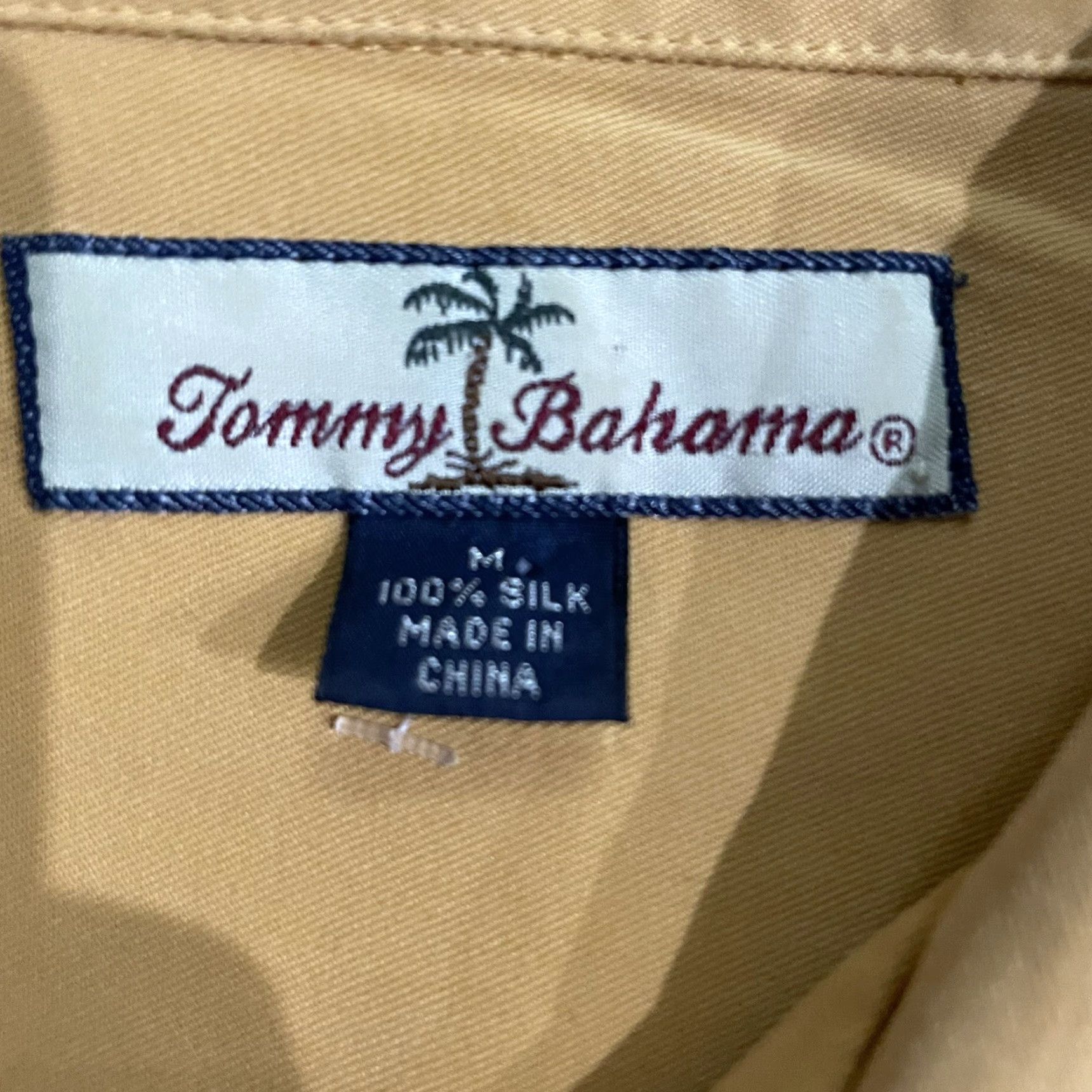 Tommy Bahama TOMMY BAHAMA 100% Silk Yellow Hawaiian Shirt Button-Up Mens Size M Size US M / EU 48-50 / 2 - 4 Thumbnail