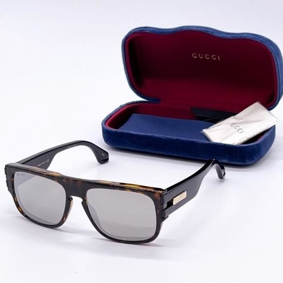 Gucci Authentic- New GUCCI SIlver Square Men's Sunglasses GG0664S Size ONE SIZE - 5 Thumbnail
