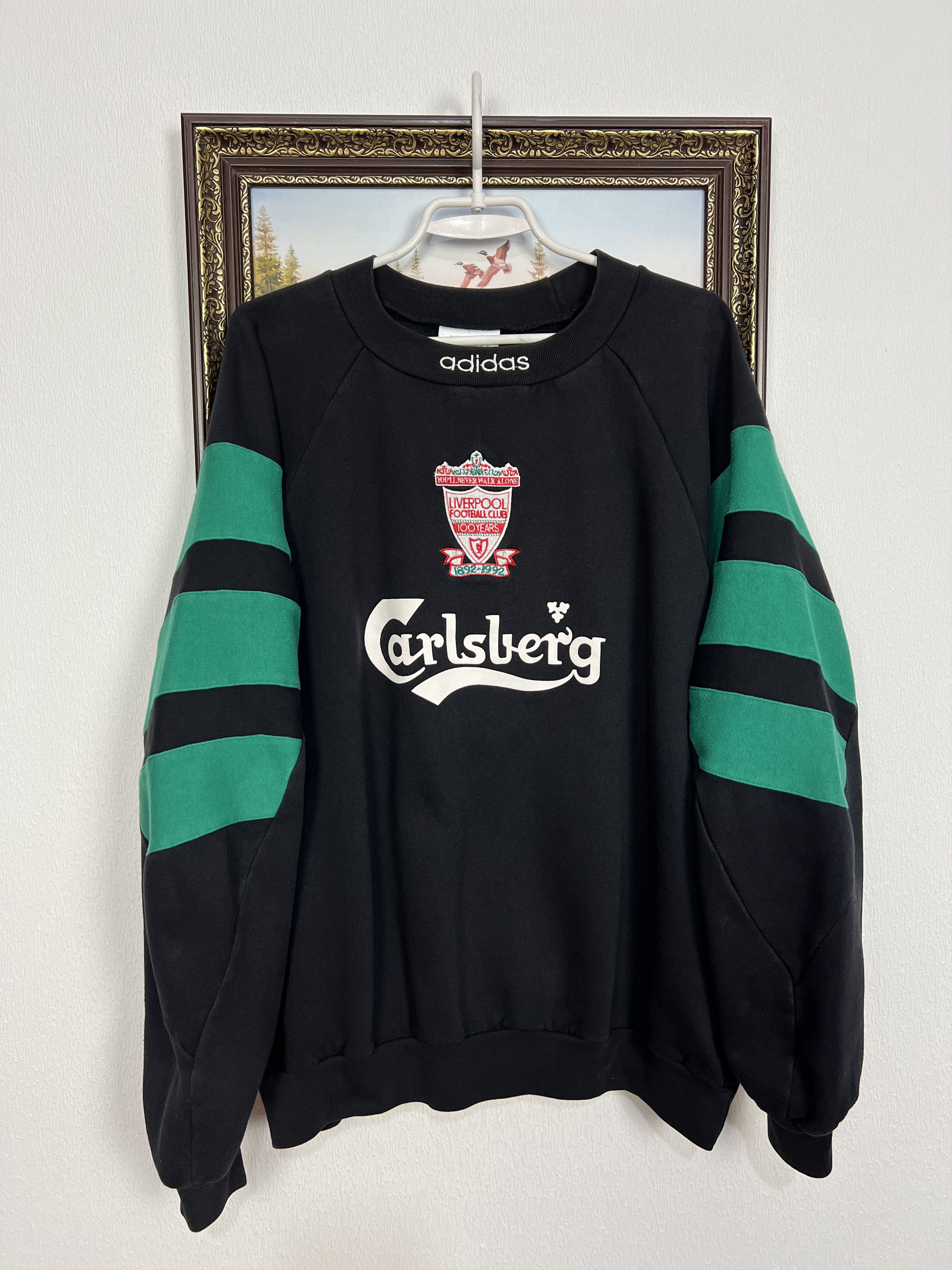 Adidas Liverpool Football Sweatshirt Soccer Track Top Crewneck Size US L / EU 52-54 / 3 - 1 Thumbnail