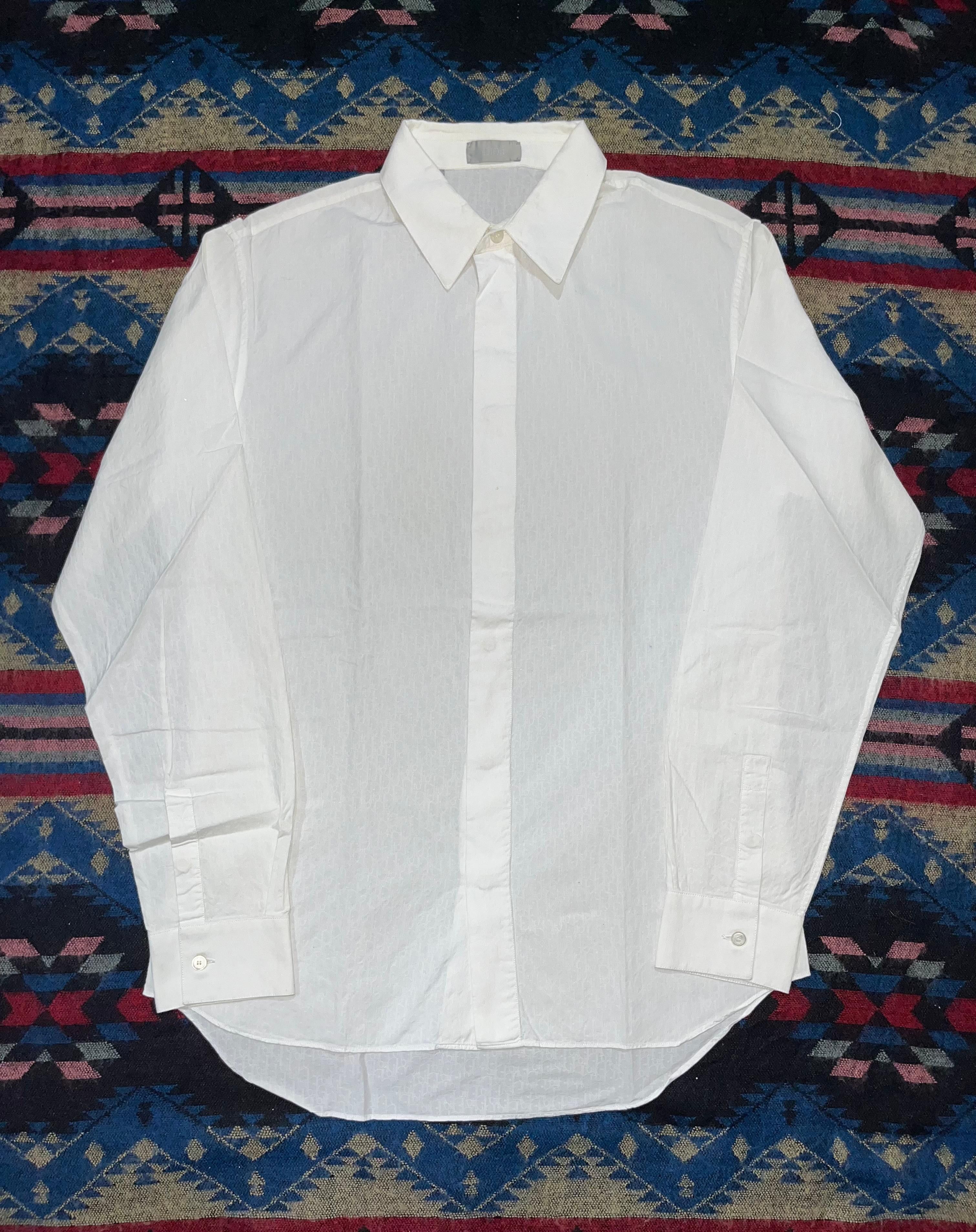 Dior Dior Homme Monogram Button Ups White Shirt Size US S / EU 44-46 / 1 - 1 Thumbnail