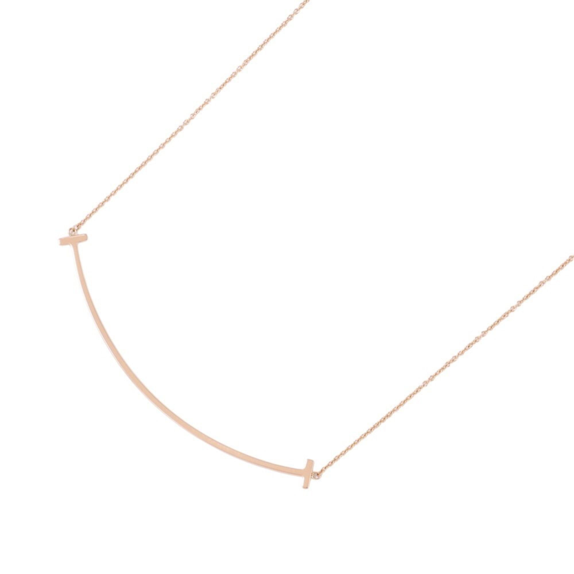 Tiffany & Co. T Smile Pendant Large 18K Pink Gold 60011651. Necklace.
