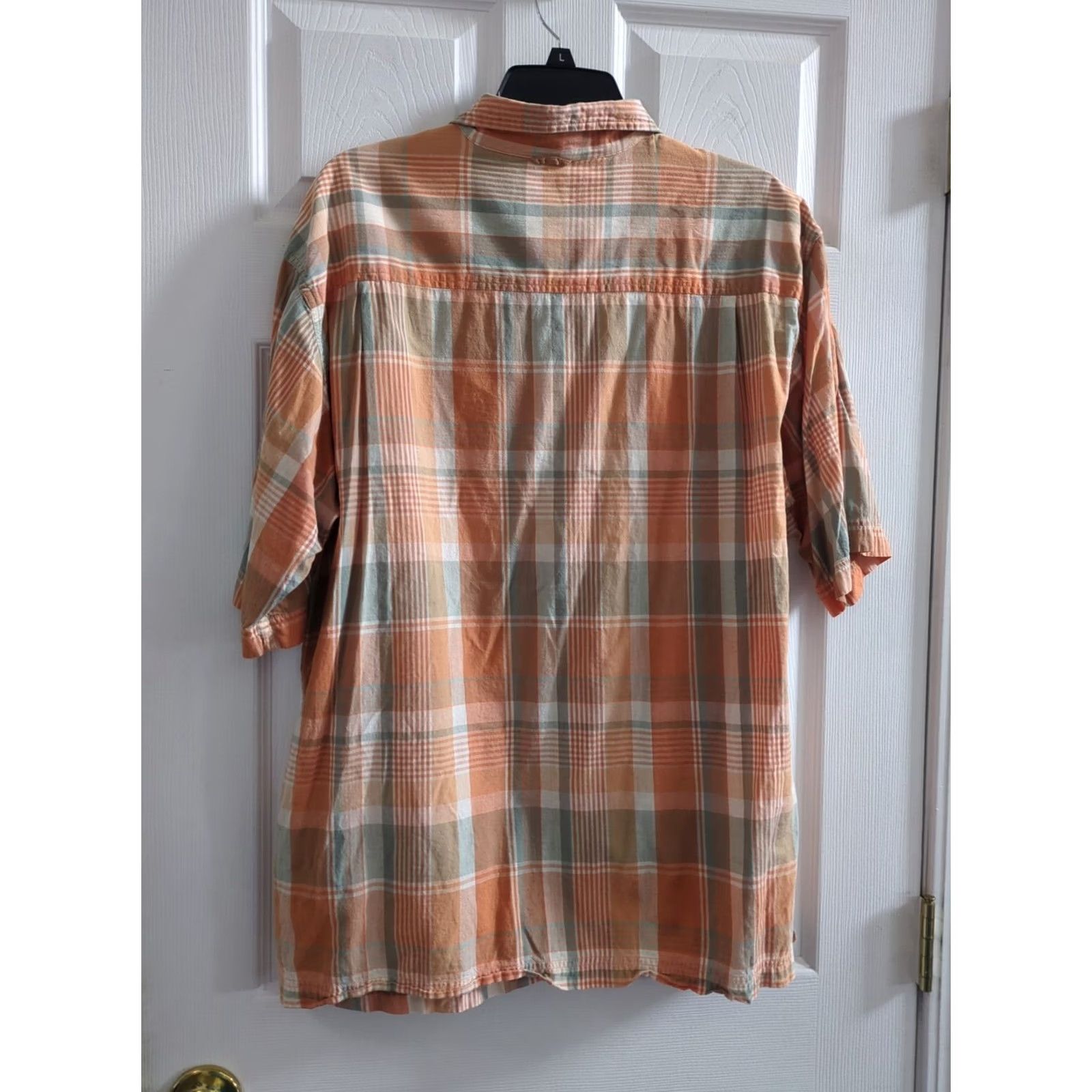 Timberland Timberland Button-Up Shirt Men’s L Orange Short Sleeve Plaid Casual Shirt Size US L / EU 52-54 / 3 - 4 Thumbnail