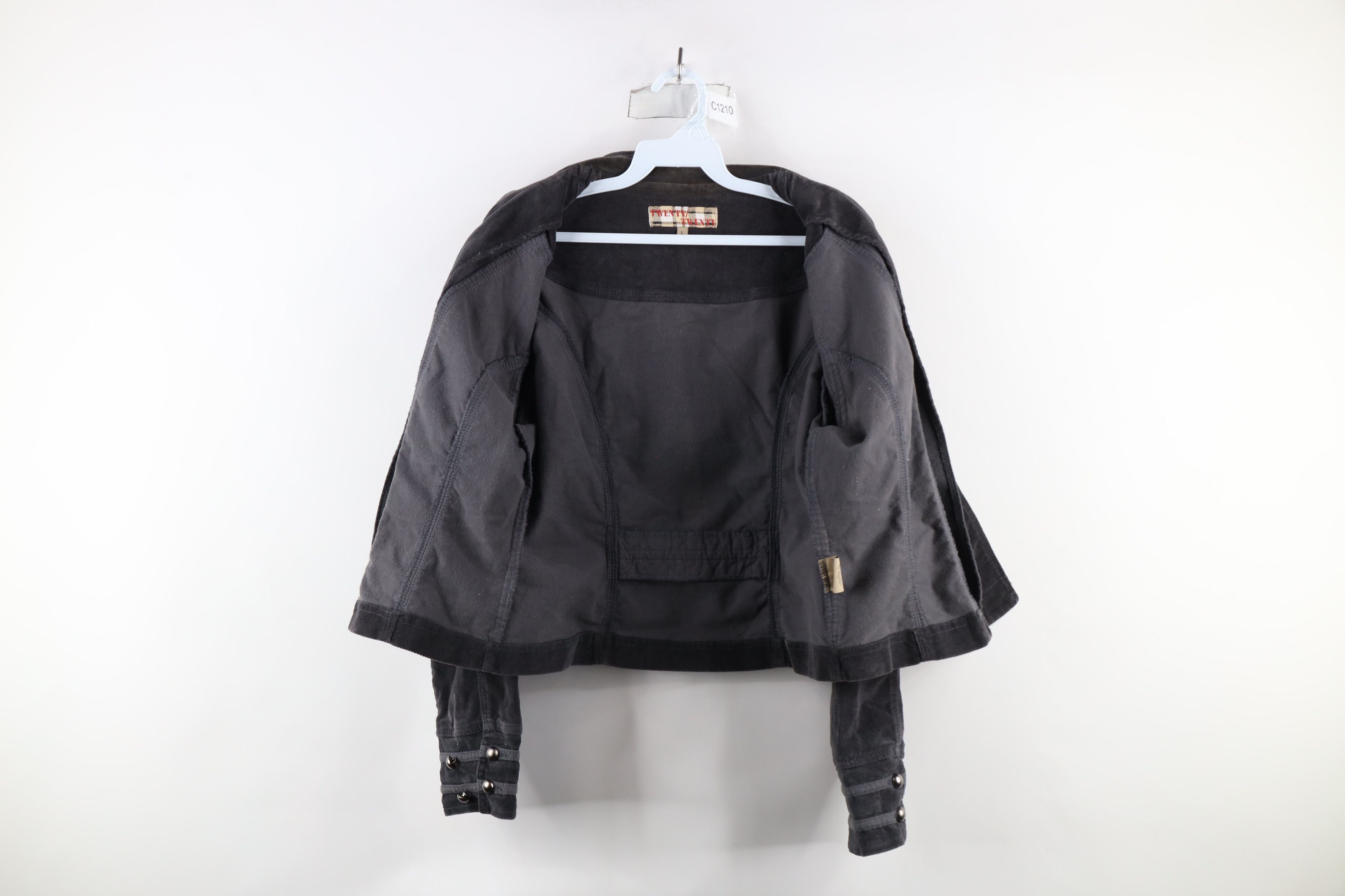 Vintage Vintage 90s Streetwear Corduroy Velour Military Jacket Gray Size US S / EU 44-46 / 1 - 7 Thumbnail