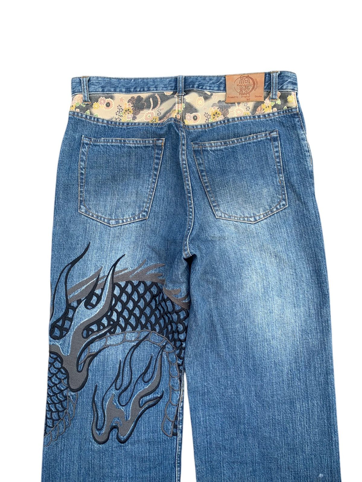 Kapital KARAKURI TAMASHI DRAGON EMBROIDERY JAPANESE SUKAJAN DENIM Size US 34 / EU 50 - 9 Thumbnail