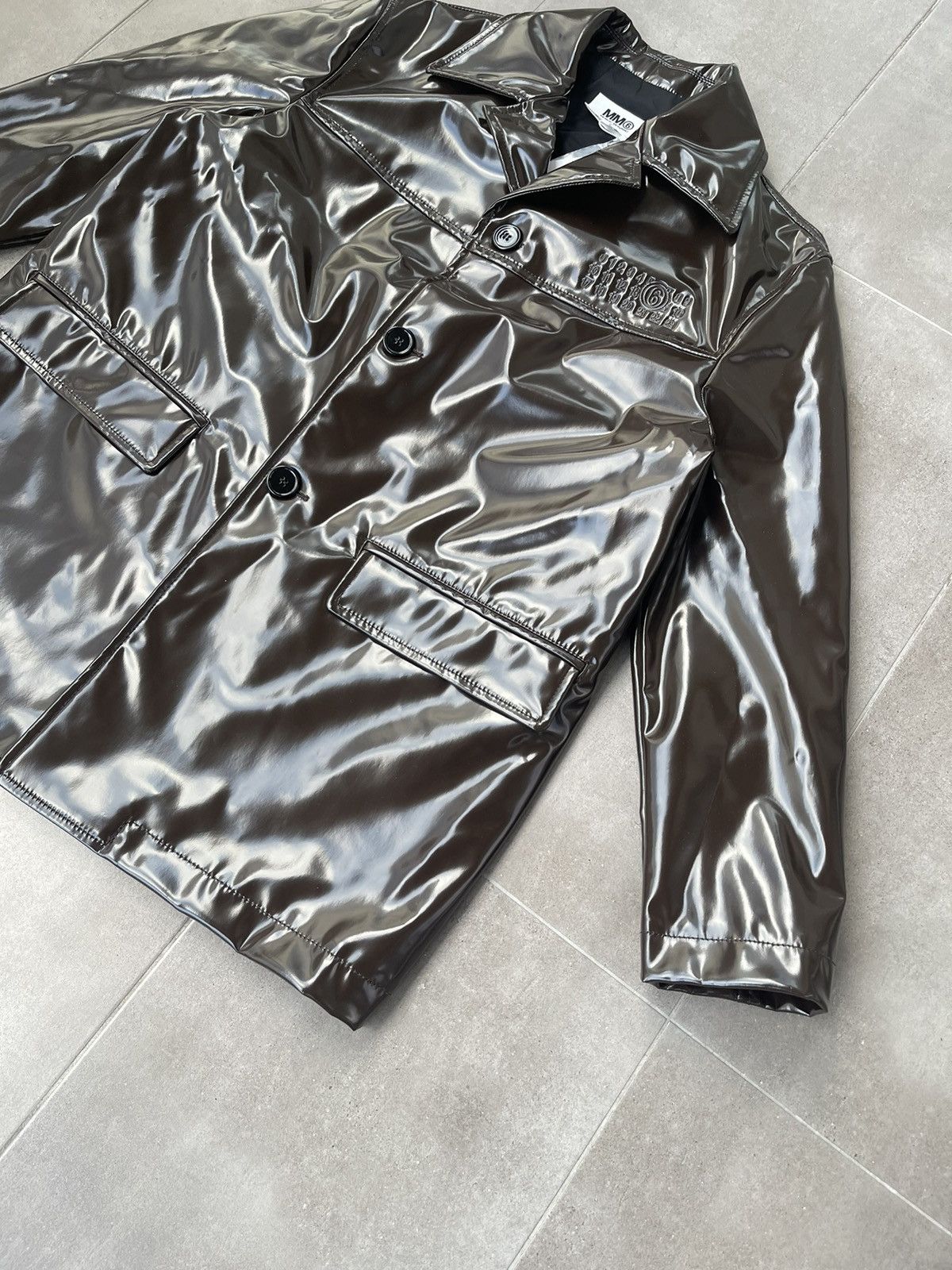 Maison Margiela !DS! SS23 Maison Margiela Faux Leather Brown Patent Jacket Size M / US 6-8 / IT 42-44 - 15 Thumbnail
