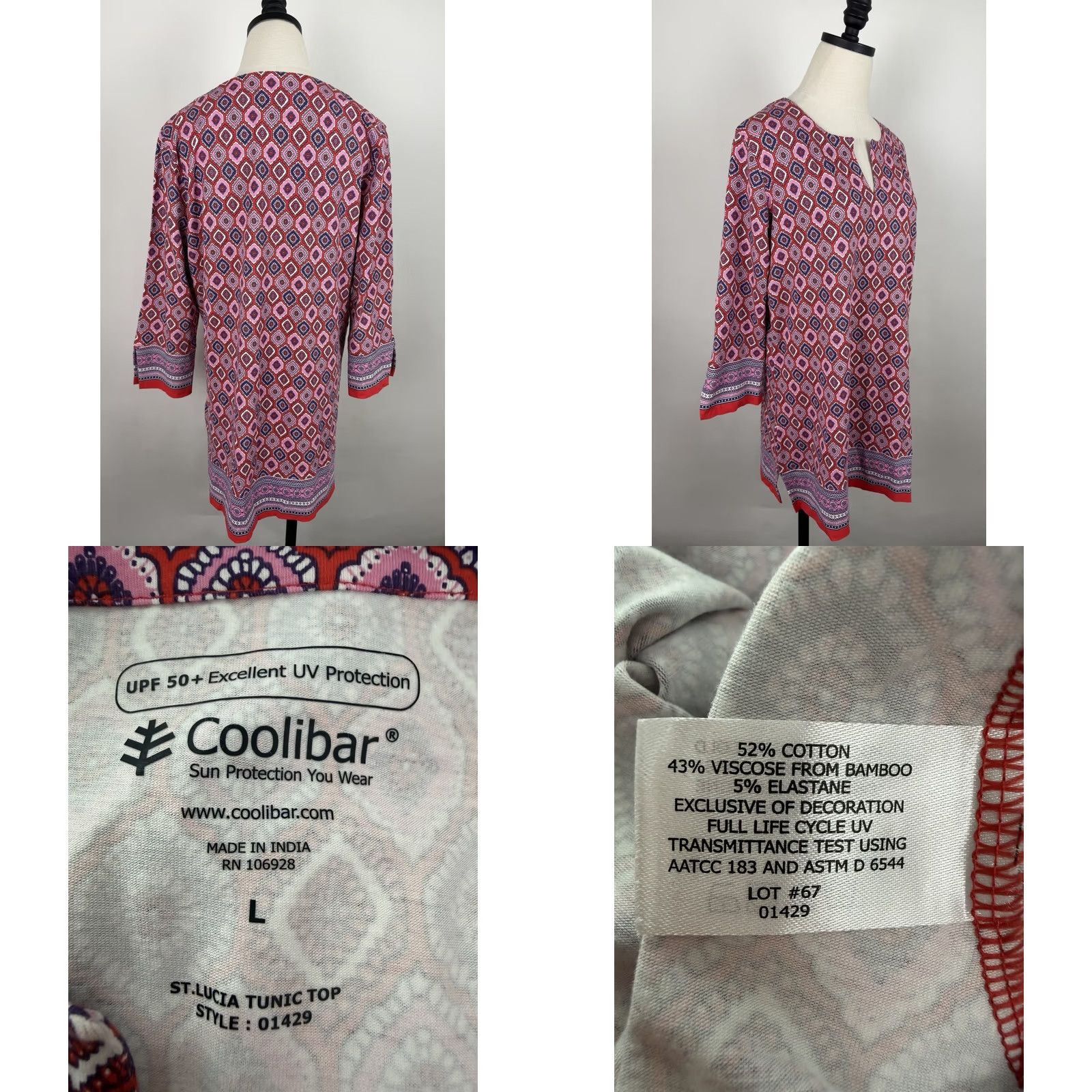 Vintage VINTAGE Coolibar Shirt Womens L UPF 50+ Sun Protection St Lucia Tunic Top Paisley Size L / US 10 / IT 46 - 8 Thumbnail