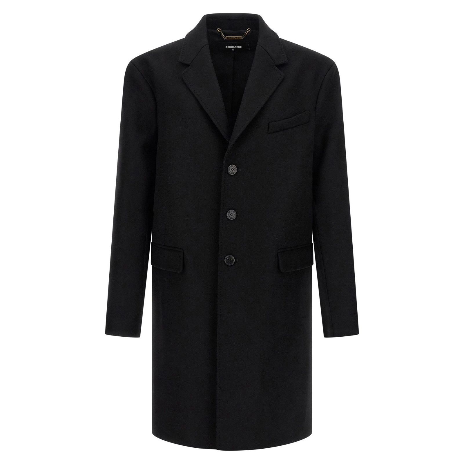 Dsquared2 DSQUARED2 Black Wool Coat New & Authentic (Men's size:XL;) Size US XL / EU 56 / 4 - 1 Thumbnail