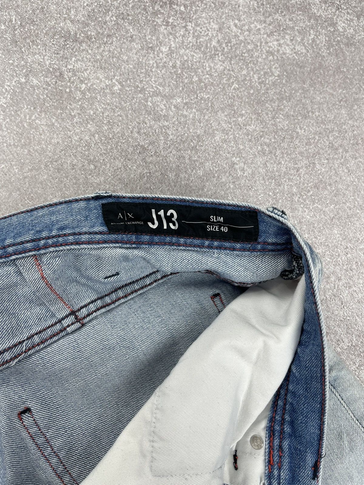 Armani × Armani Exchange Armani Exchange J13 Slim Distressed Denim Jeans Size US 40 / EU 56 - 9 Thumbnail