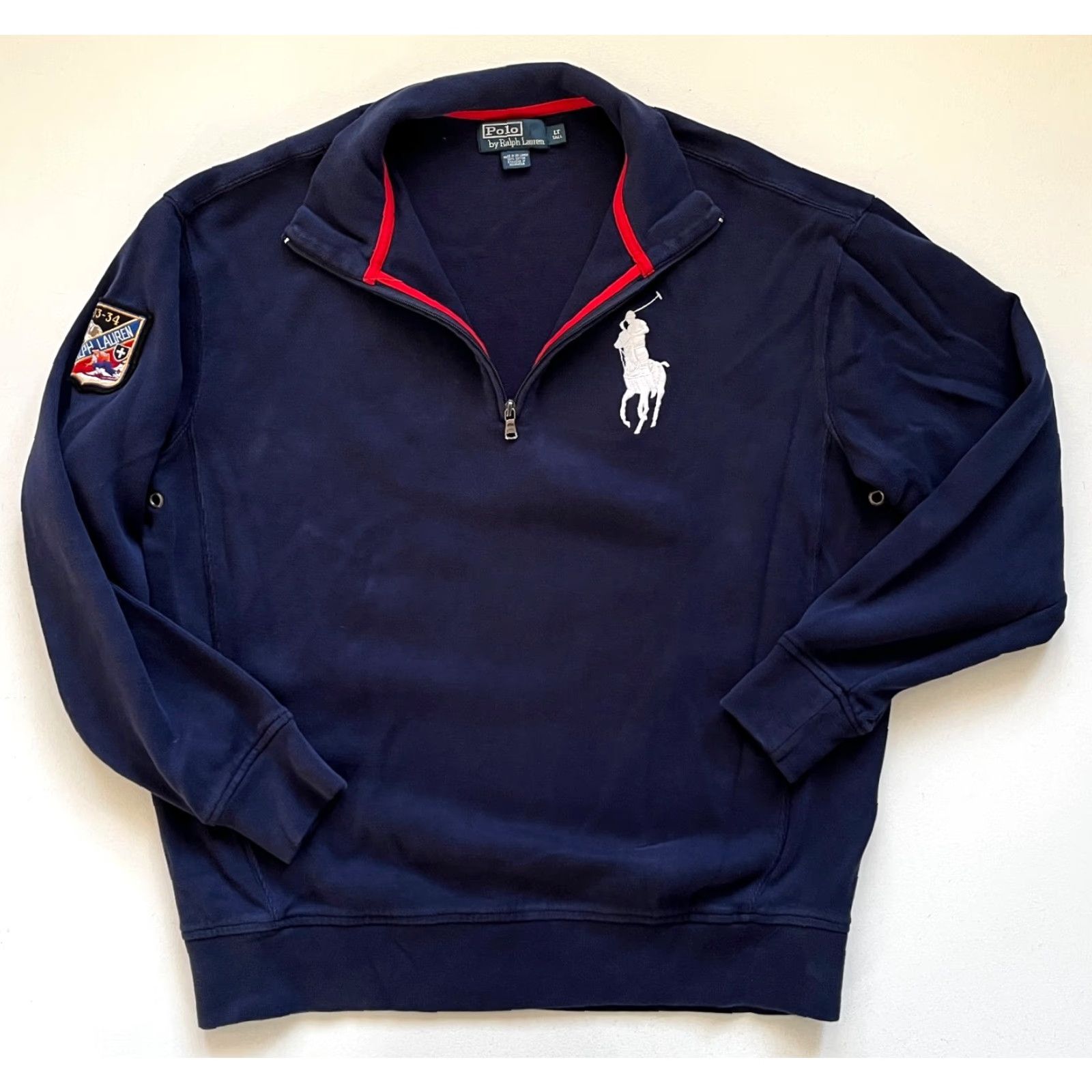 Polo Ralph Lauren VINTAGE Polo Ralph Lauren Men's Polo Ralph Lauren 1/4 Zip Pullover Ski Patch 1933-34 Sz L Tall Navy Blue Size US L / EU 52-54 / 3 - 4 Thumbnail