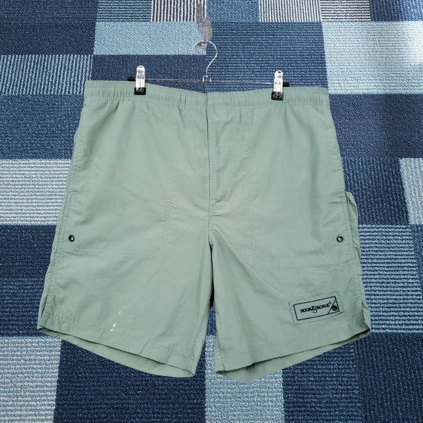 Vintage Hook & Tackle Shorts Mens S Small Green Cargo Drawstring Utility Fishing Outdoor Size US 29 - 1 Thumbnail