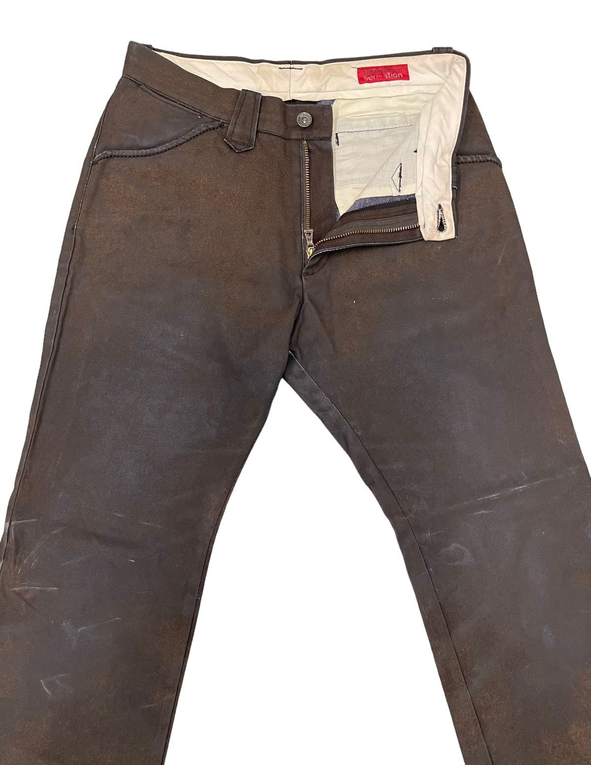 Japanese Brand Vintage Semantic Design Suede Cowhide Leather Pants Size US 31 - 3 Thumbnail