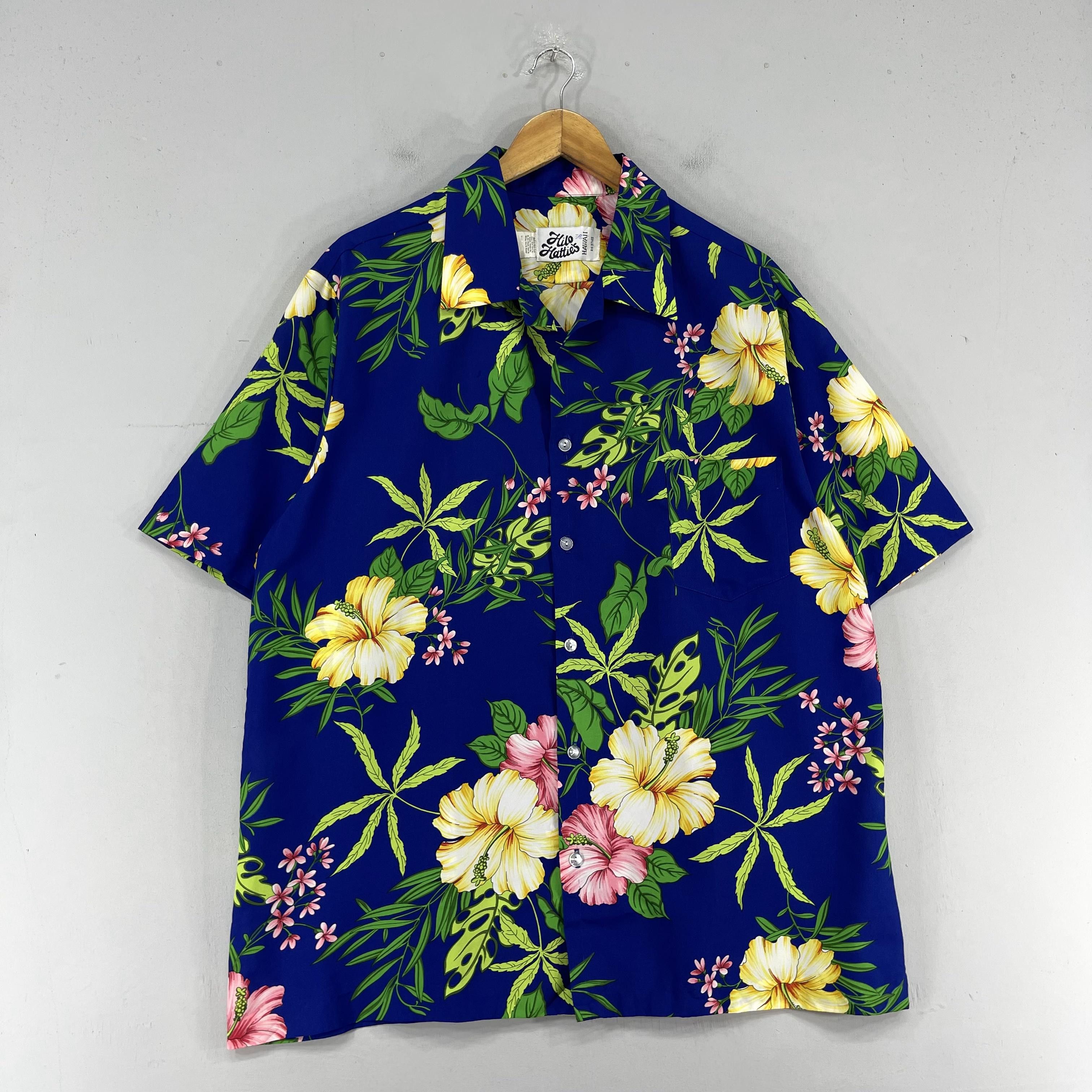 Japanese Brand × Vintage Vintage HILO HATTIES Hibiscus Floral Motive Shirt Button Up Size US XL / EU 56 / 4 - 4 Thumbnail