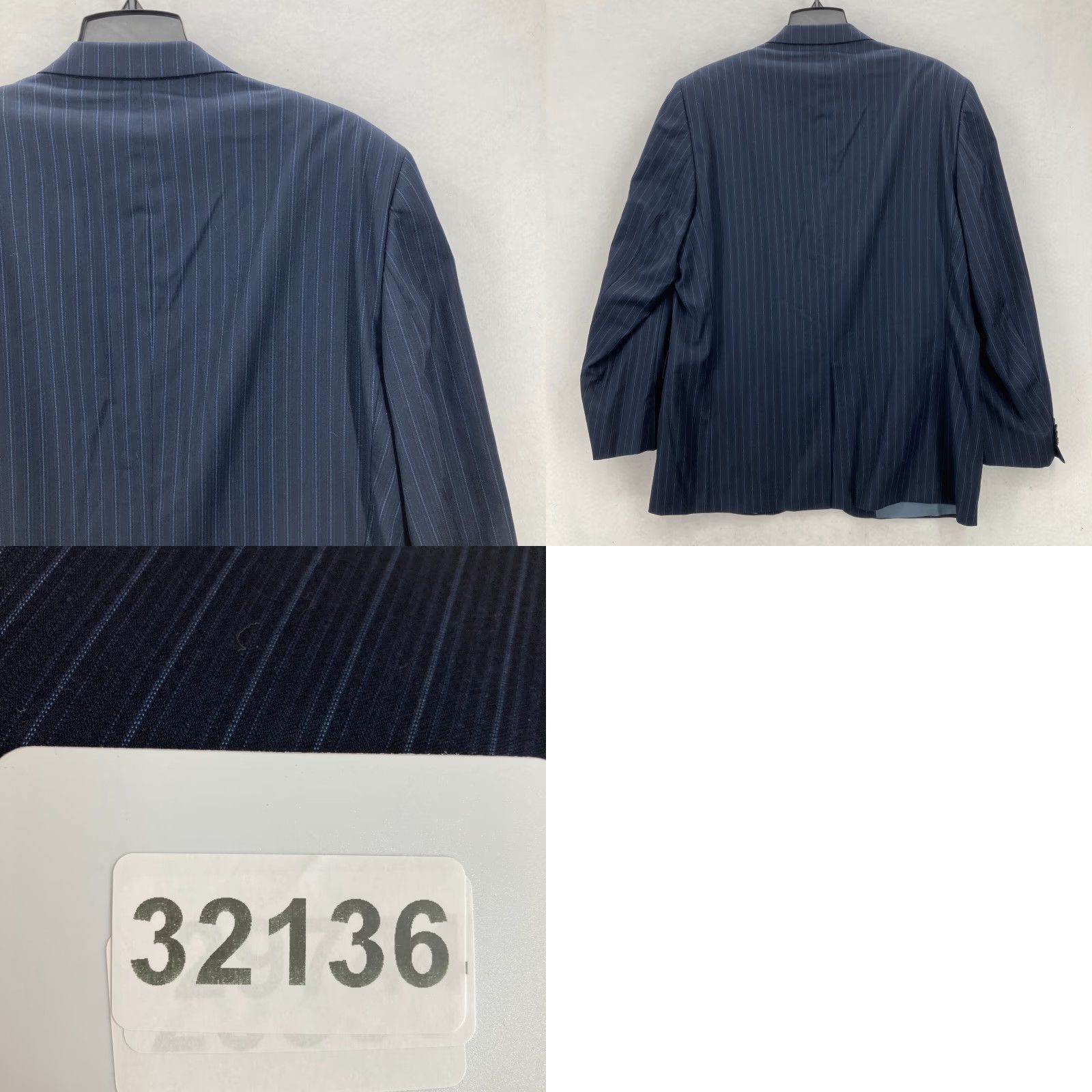 Jack Victor Jack Victor Blazer Mens 44R Blue Striped Wool Sport Coat Loro Piana Collection BLAZER Size 44R - 9 Thumbnail