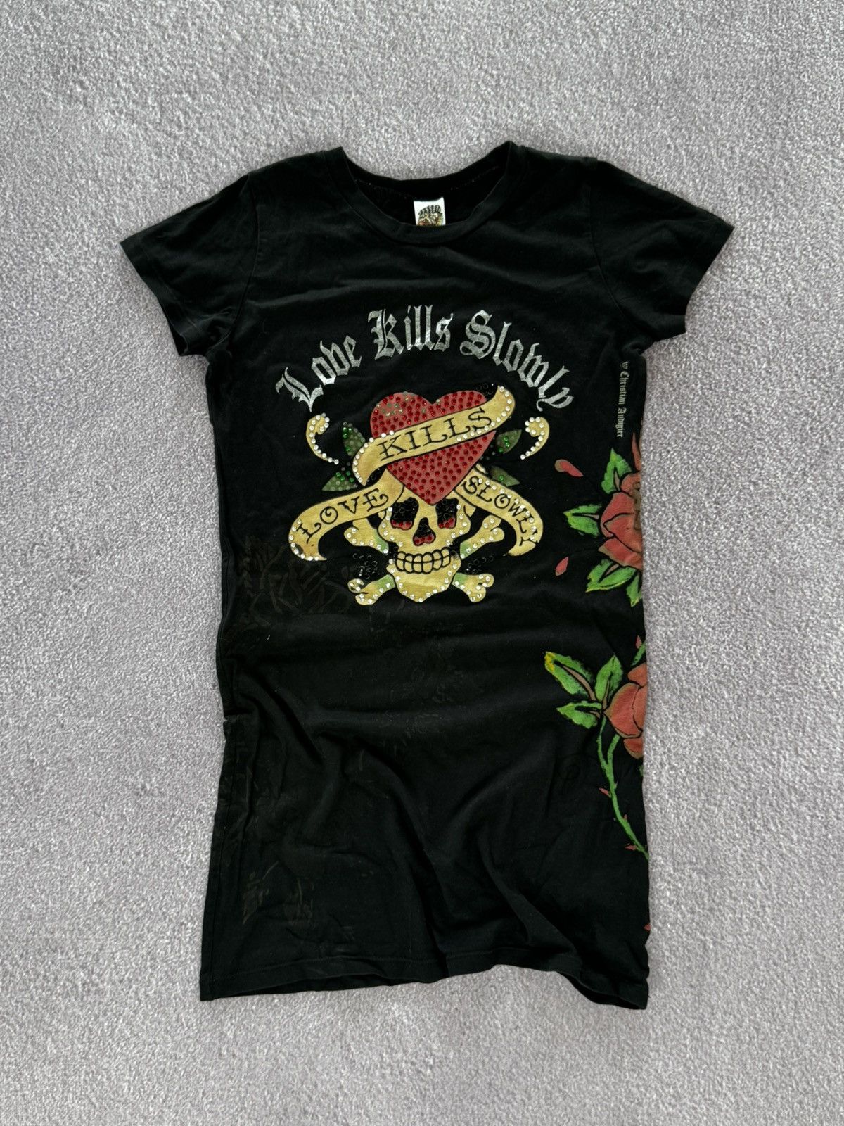 Ed Hardy Ed Hardy Y2K Vintage Tattoo Print Glamour T-Shirt Size M / US 6-8 / IT 42-44 - 1 Thumbnail
