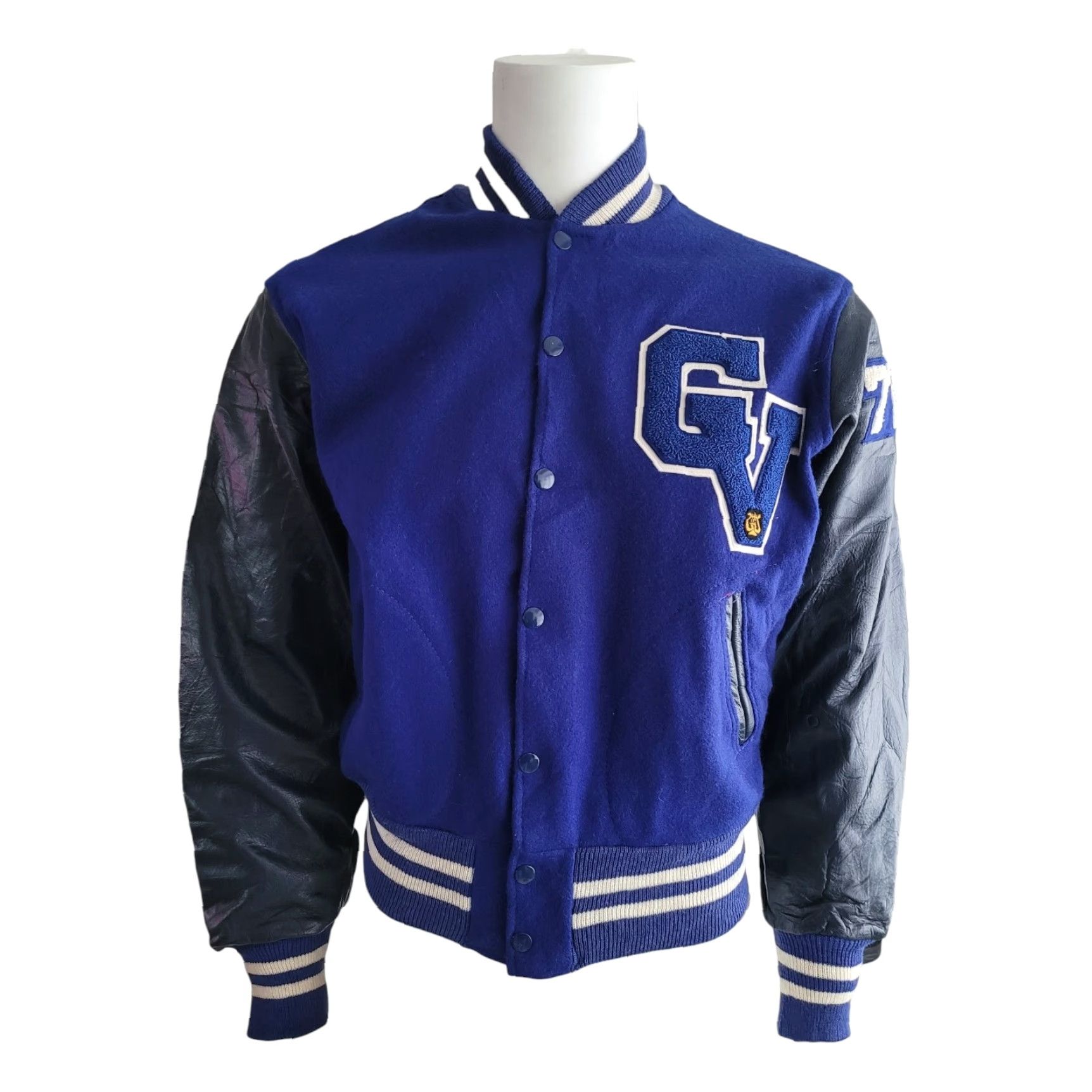 Vintage VINTAGE AFL CIO Garment America United Workers Varsity Jacket M Blue Wool Leather Sleeves Size M Mens Size US M / EU 48-50 / 2 - 2 Thumbnail