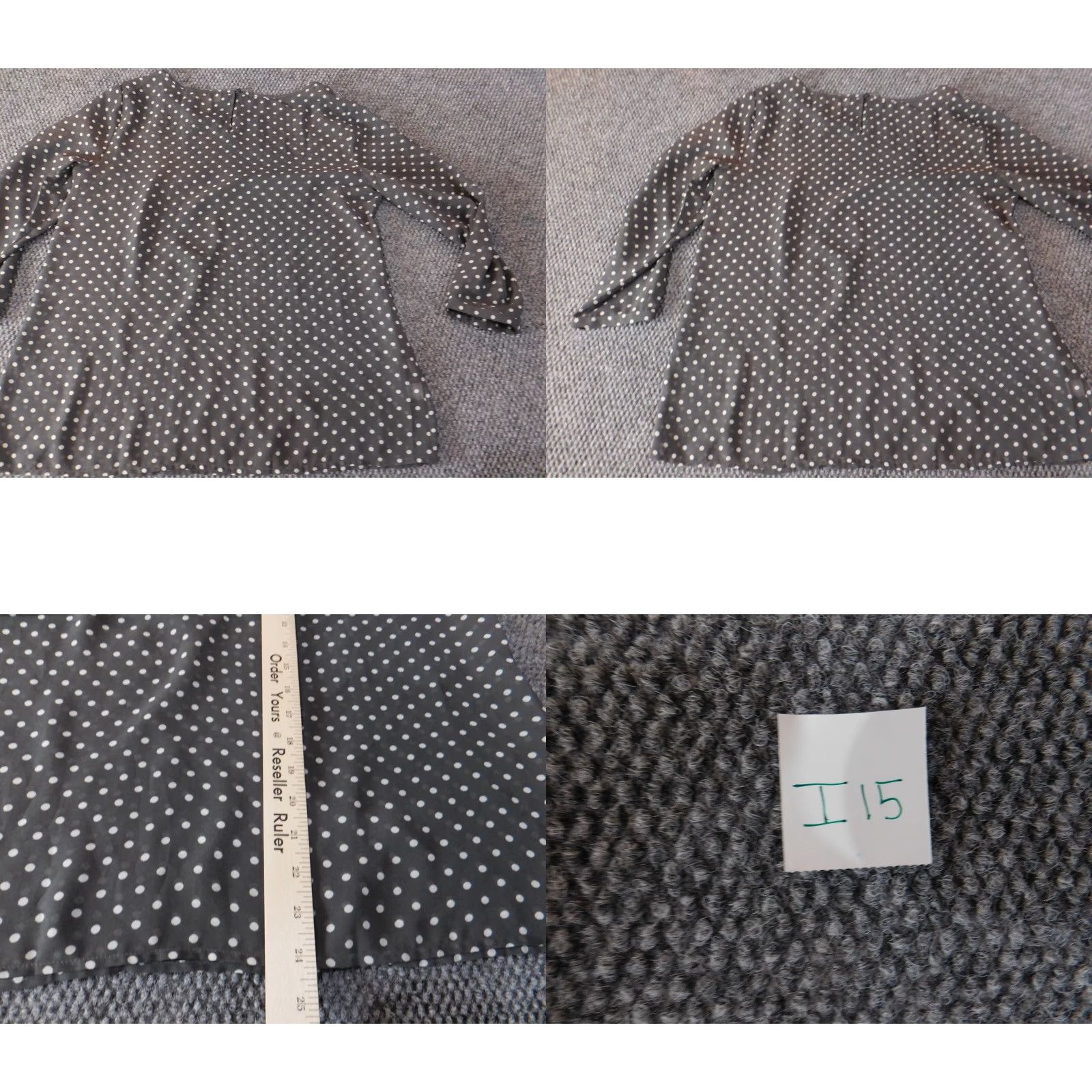 Ann Taylor Ann Taylor Loft Loft top Medium Gray pullover womens blouse M Gray Sheer Lightweight Casual Polyester Down Button Round Neck Long Sleeve Regular Women Size M / US 6-8 / IT 42-44 - 8 Thumbnail