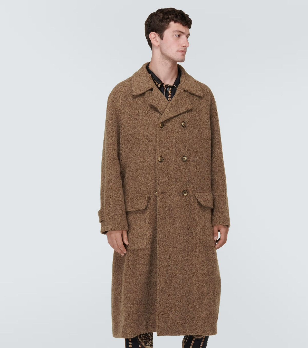 Dolce & Gabbana DOLCE & GABBANA Double Breasted Alpaca Wool Blend Coat Size US M / EU 48-50 / 2 - 2 Thumbnail
