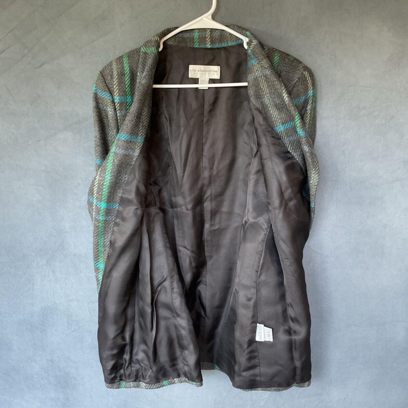 Liz Claiborne Vintage Liz Claiborne Collection Blazer Women 10 Plaid Twill Size L / US 10 / IT 46 - 4 Thumbnail