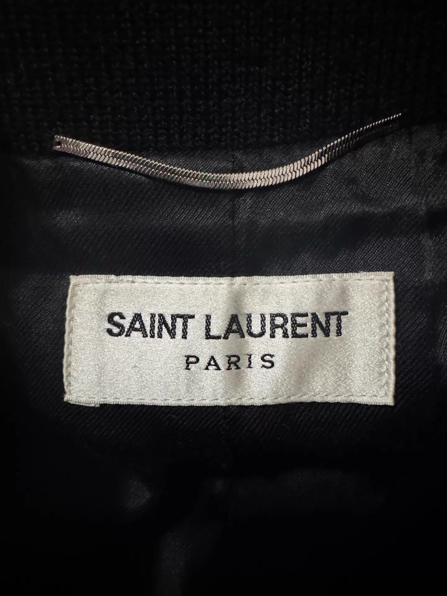Saint Laurent Paris SLP 18FW Black Warrior Paneled Baseball Jacket Size US S / EU 44-46 / 1 - 6 Thumbnail