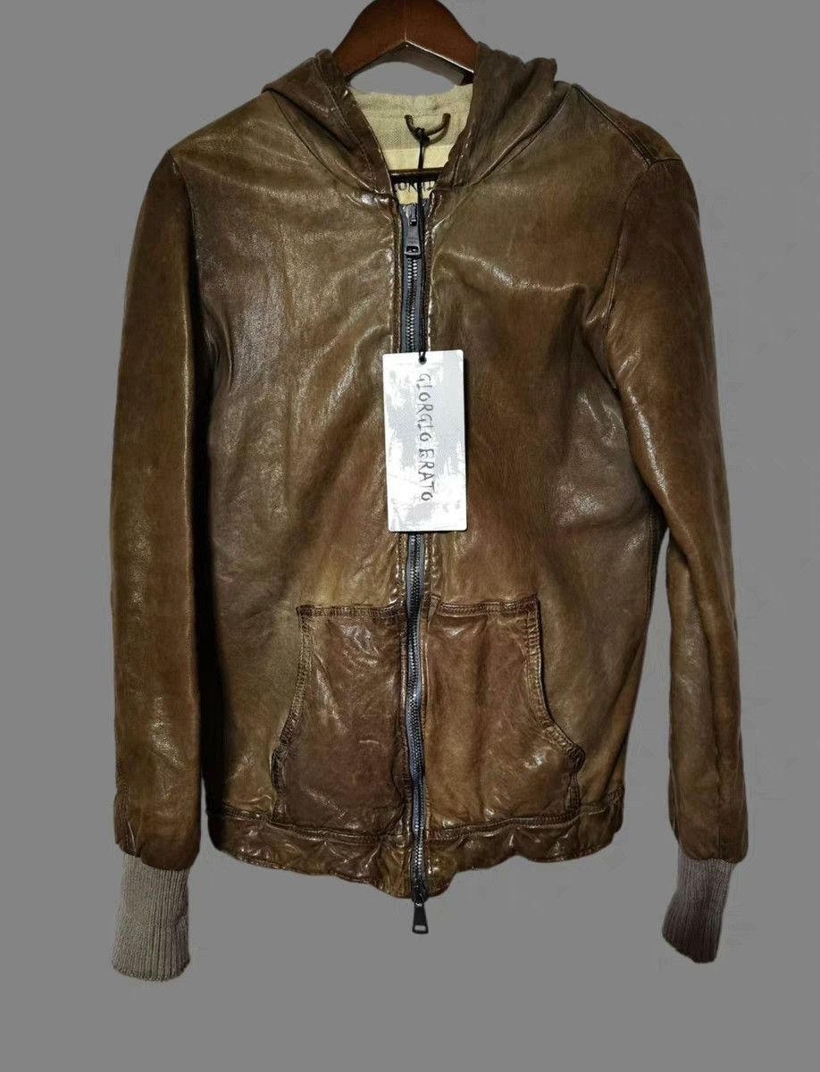 Giorgio Brato Giorgio Brato Hooded Leather Jacket Size US M / EU 48-50 / 2 - 1 Thumbnail