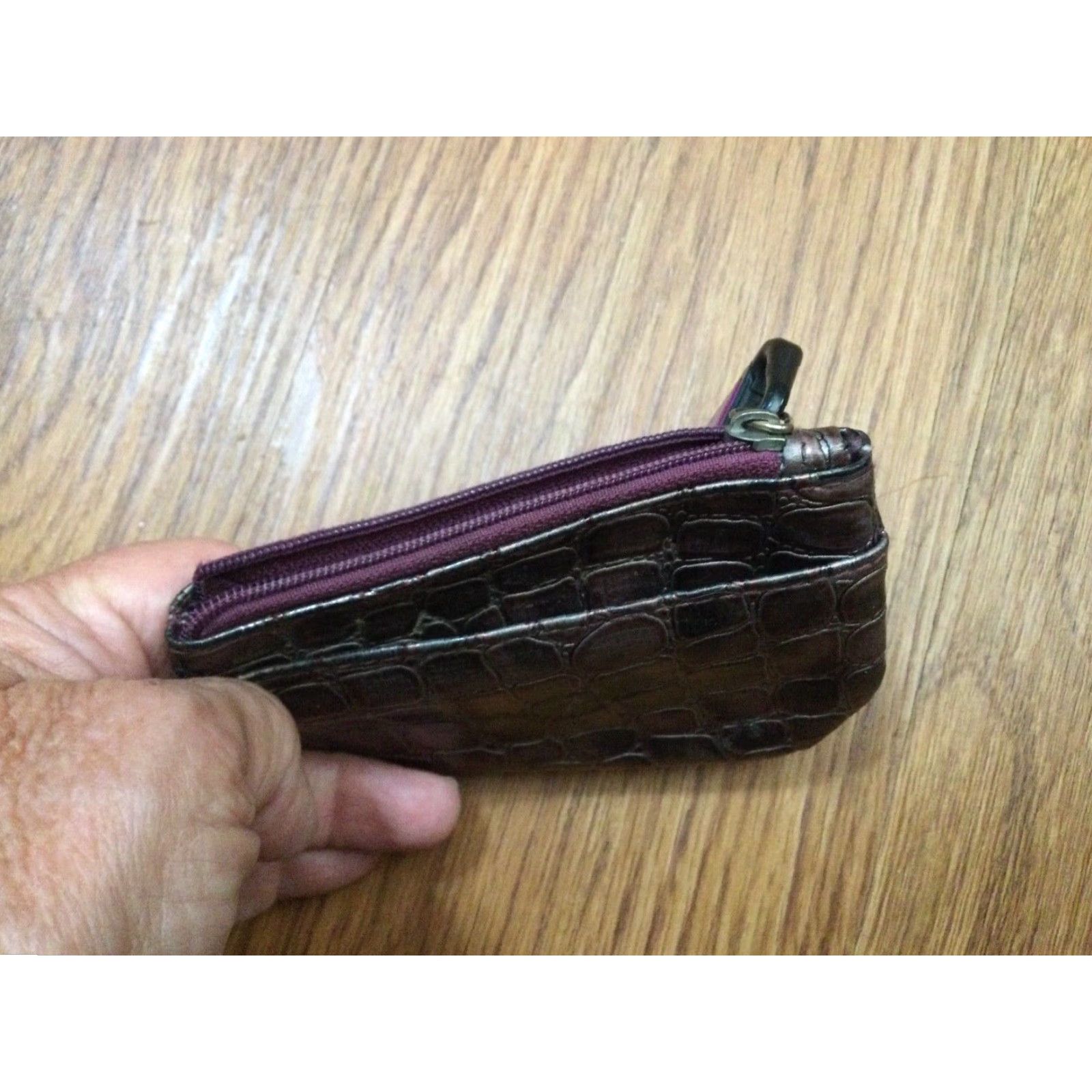 Changes VINTAGE Leather Change Coin Purse Keychain 1980s Burgundy Women Size ONE SIZE - 5 Thumbnail