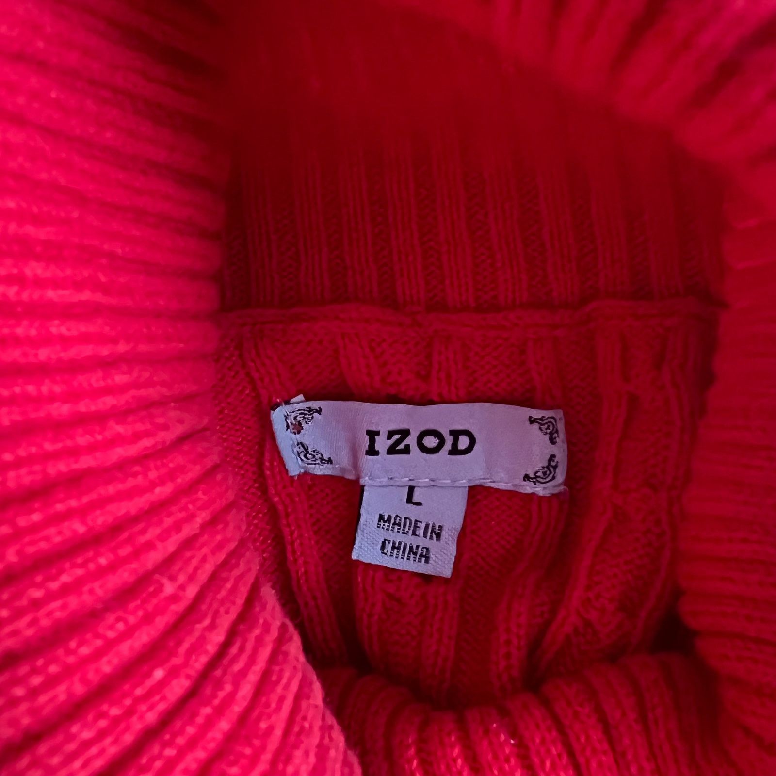 Izod Izod Red Turtle Neck Long Sleeve Sweater Top, L Size L / US 10 / IT 46 - 4 Thumbnail