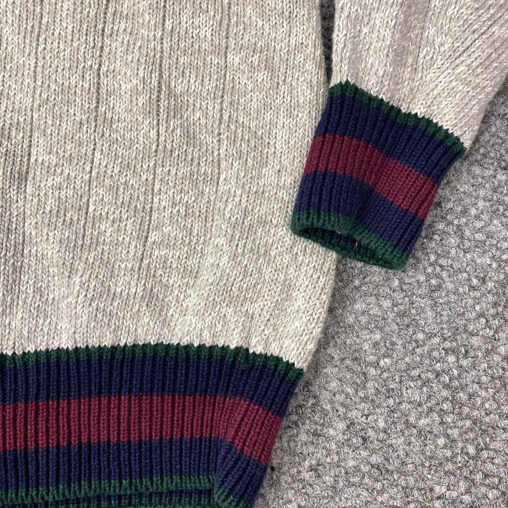 Sears VINTAGE Sears Sweater Mens Large Gray V-Neck Cable Knit Academia Preppy 90s Mens Size US L / EU 52-54 / 3 - 3 Thumbnail