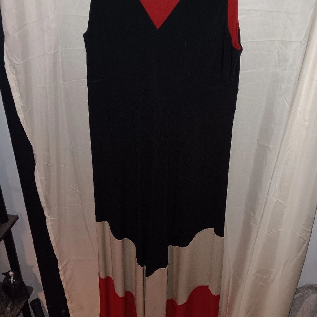 Sendra Sandra Darren, dress, sleeveless, red/ black, womens 10, euc Size L / US 10 / IT 46 - 1 Thumbnail