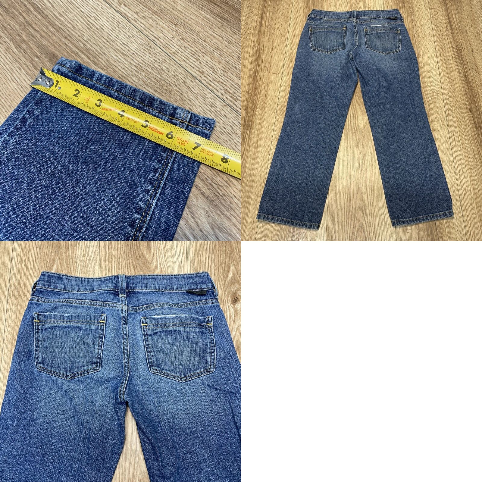 Vintage NEW YORK & COMPANY Distressed Denim Boyfriend Jeans Women Size 0 Low Rise Straight Leg Blue Size 25" / US 0 / IT 36 - 8 Thumbnail