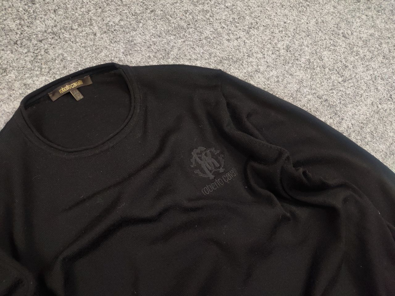 Roberto Cavalli Roberto Cavalli Lana Wool Classic Logo Black Light Sweater Size US M / EU 48-50 / 2 - 11 Thumbnail