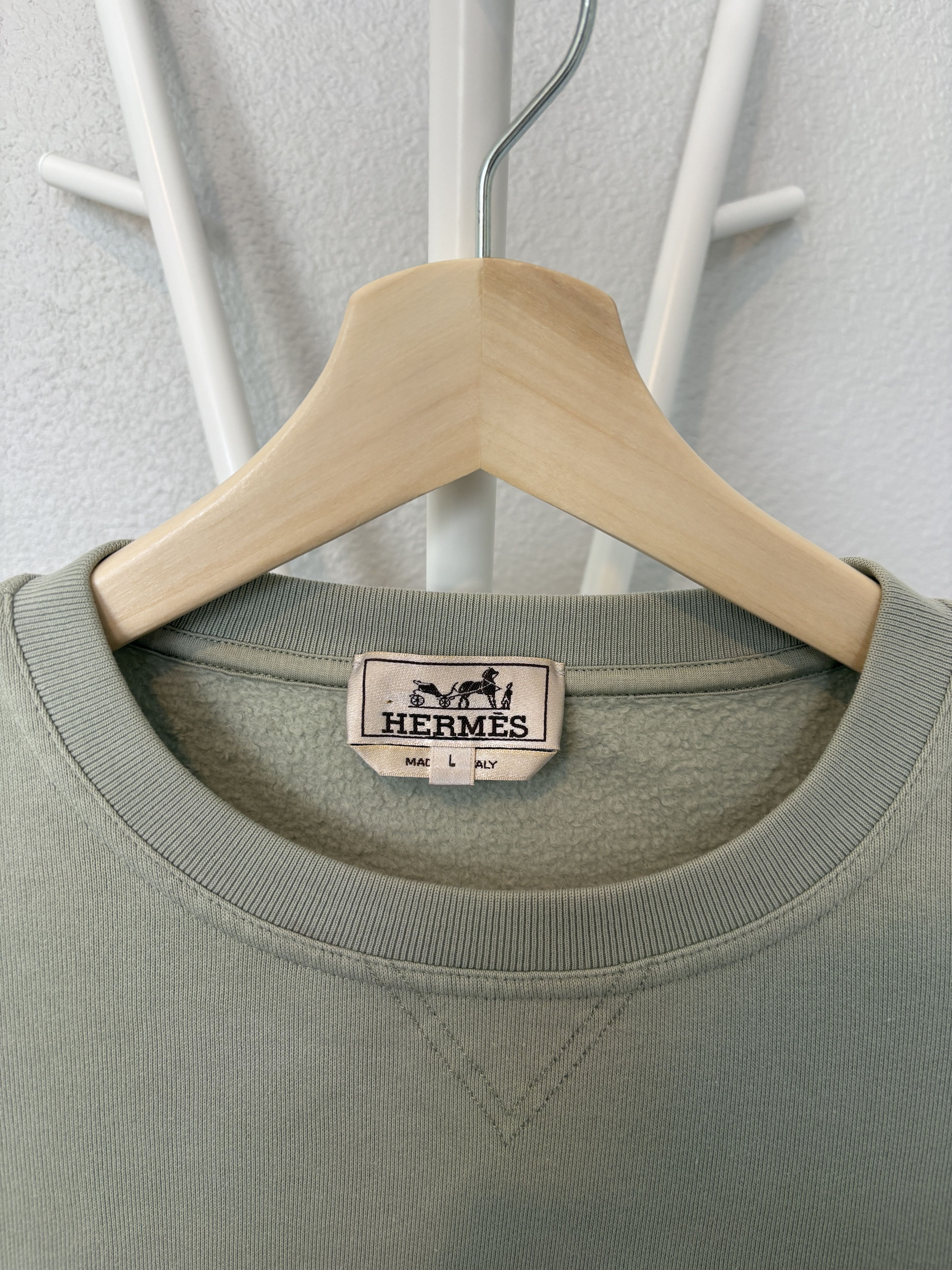 Hermes "Robot" Leather Appliqué Sweatshirt, F/W 2015 Size US L / EU 52-54 / 3 - 4 Thumbnail