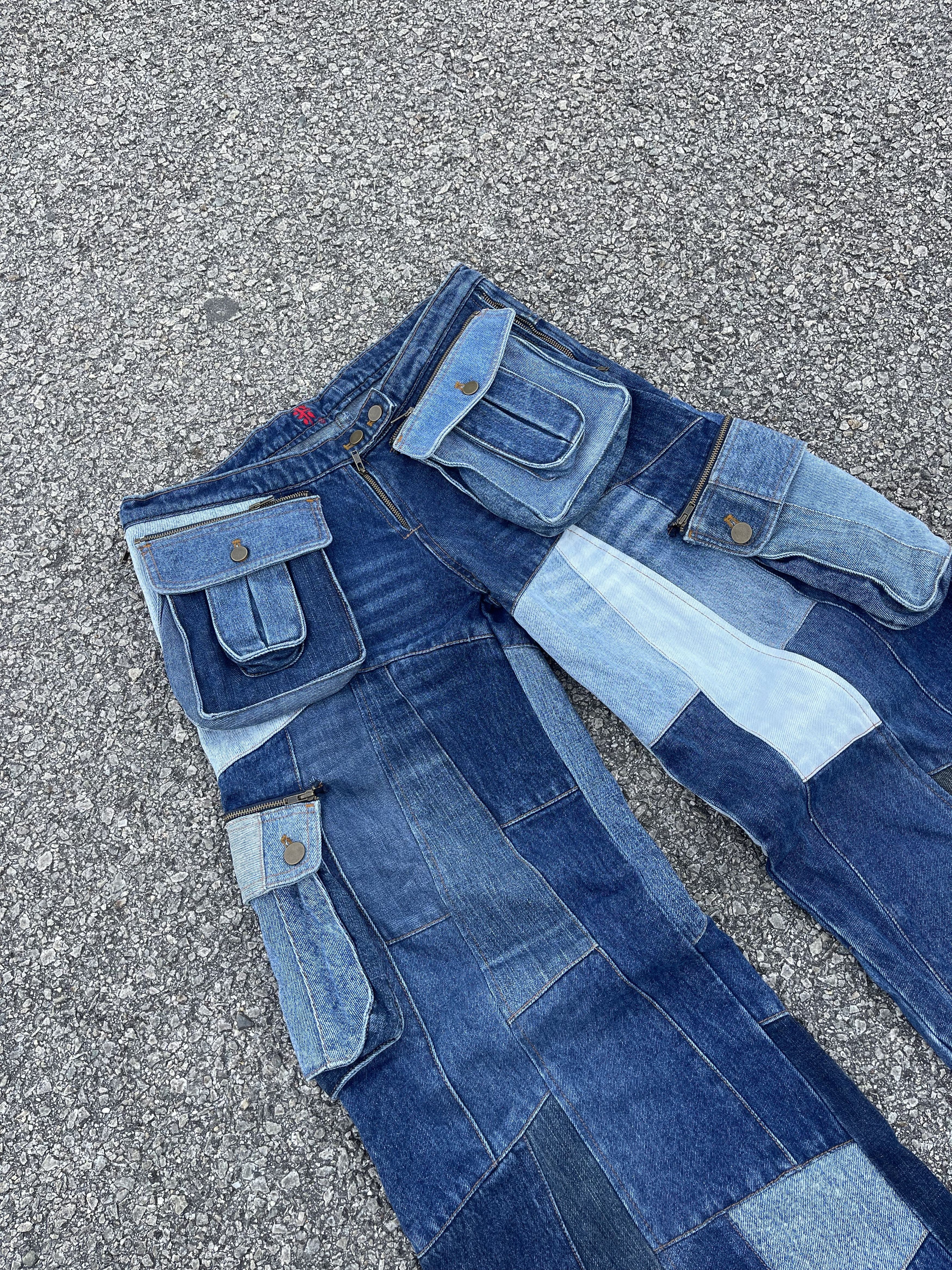 Beauty Beast × JNCO × Japanese Brand Crazy Vintage 90s Baggy Kapital Patchwork Wide Leg Size US 31 - 2 Thumbnail