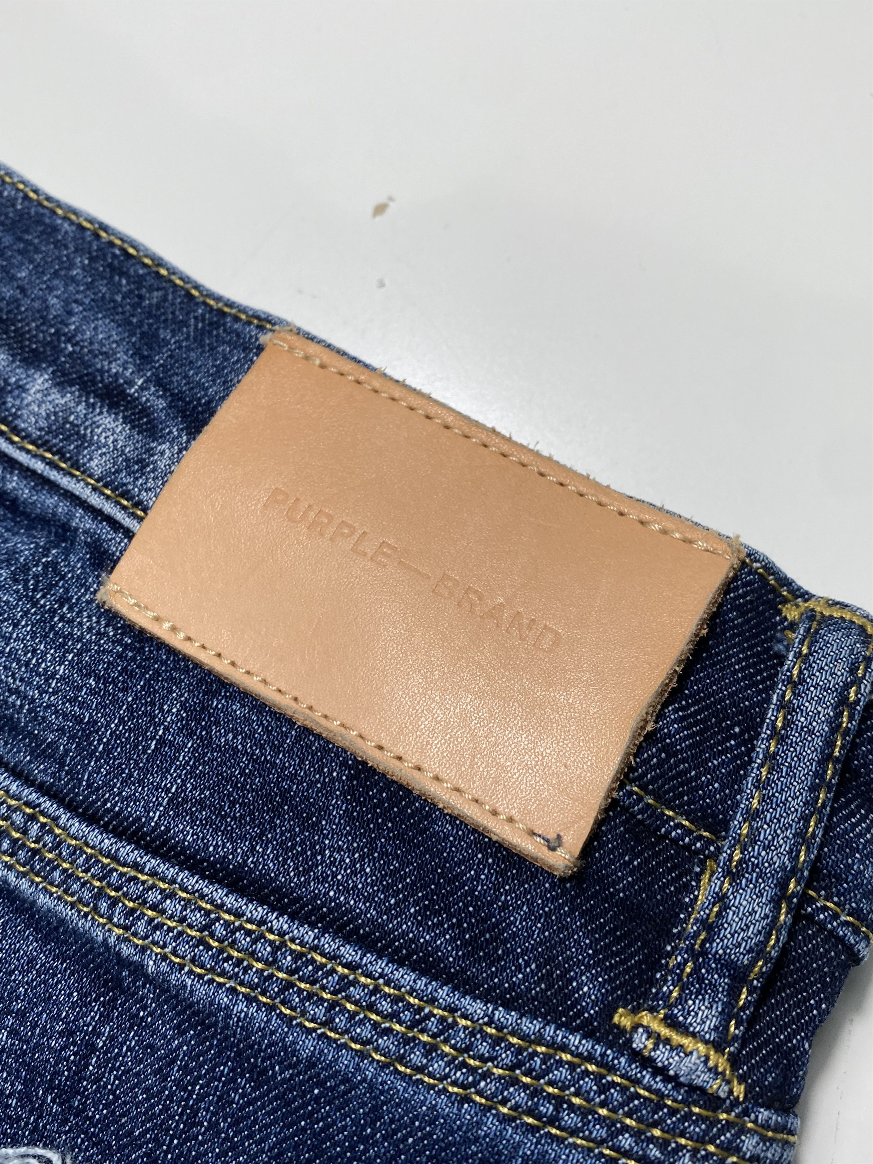 Purple Brand Purple Jeans P001 Pre Distressed Dark Denim Size 32x34 Size US 32 / EU 48 - 10 Thumbnail