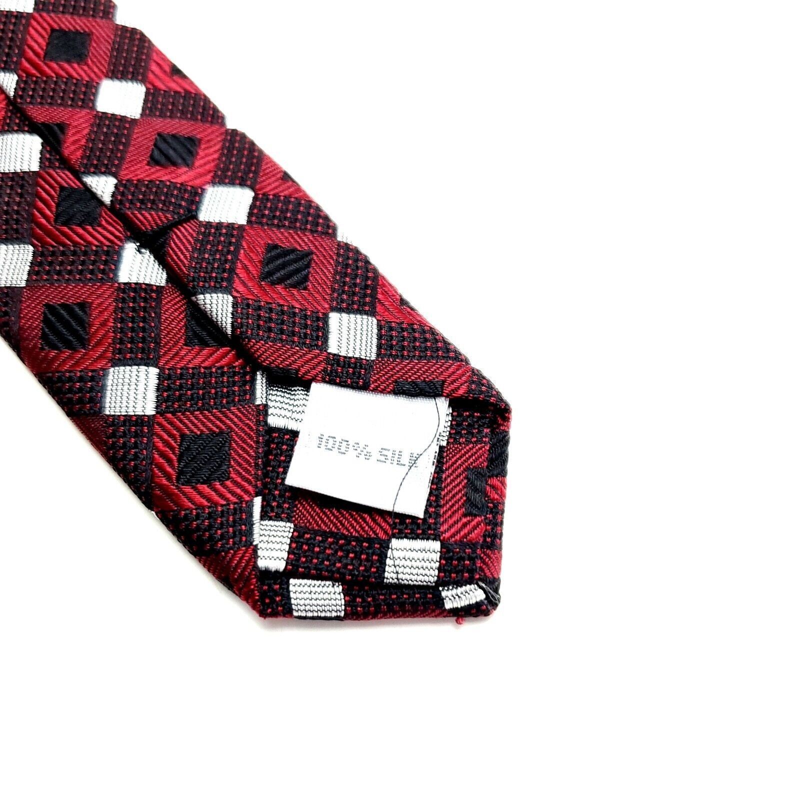 Pierre Cardin Pierre Cardin Silk Tie Red Woven Geometric Short Size ONE SIZE - 4 Thumbnail