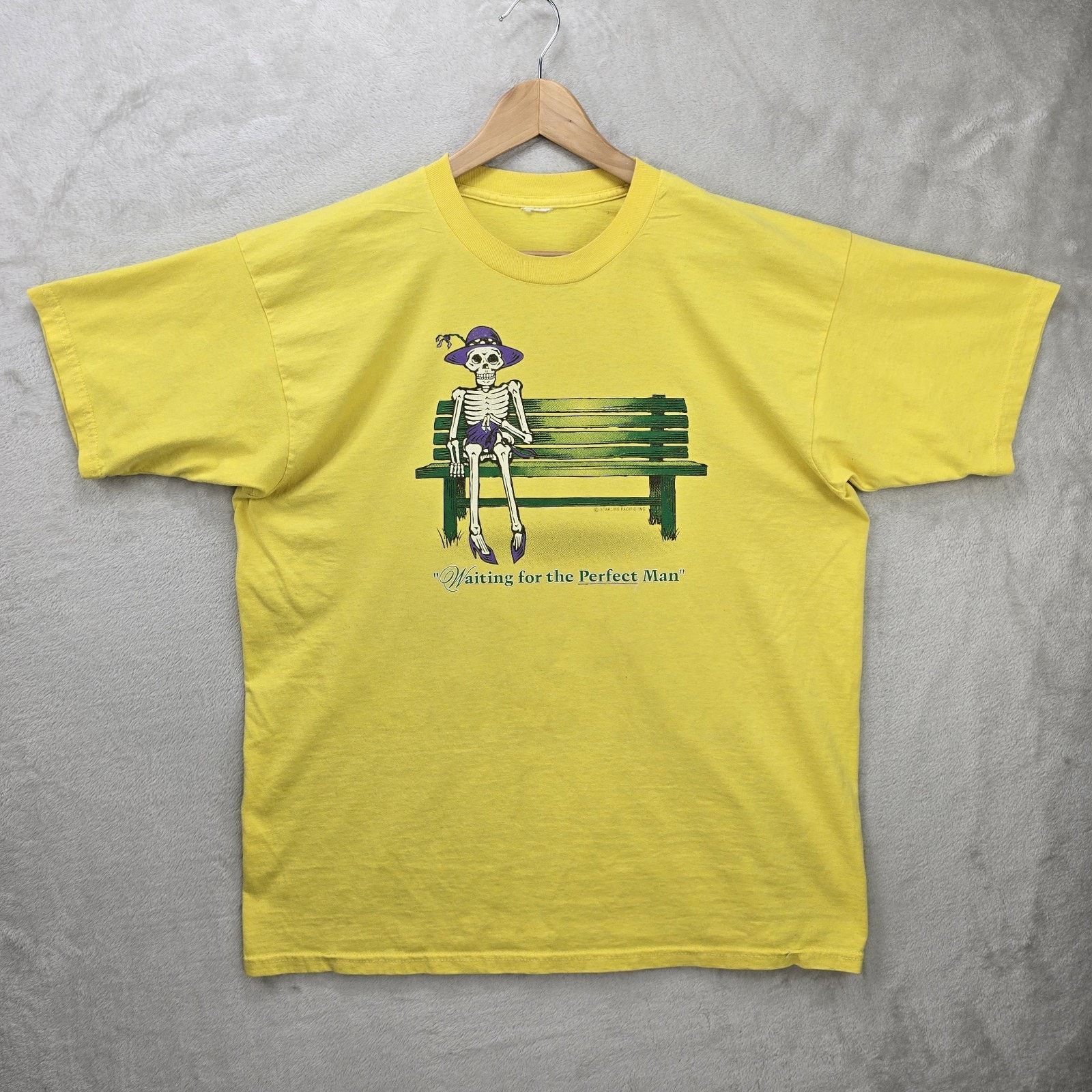 Other Vintage Waiting For The Perfect Man Shirt XL Skeleton Y2K Size XL / US 12-14 / IT 48-50 - 2 Thumbnail