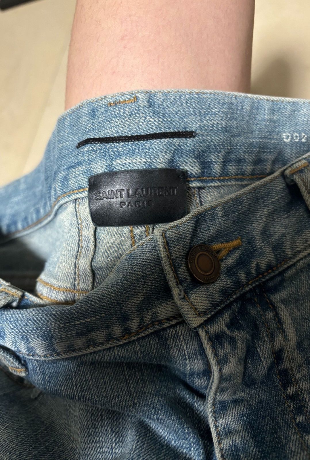 Saint Laurent Paris Saint Laurent SLP 2016FW D02 Light Blue Slashed Jeans Size US 31 - 3 Thumbnail
