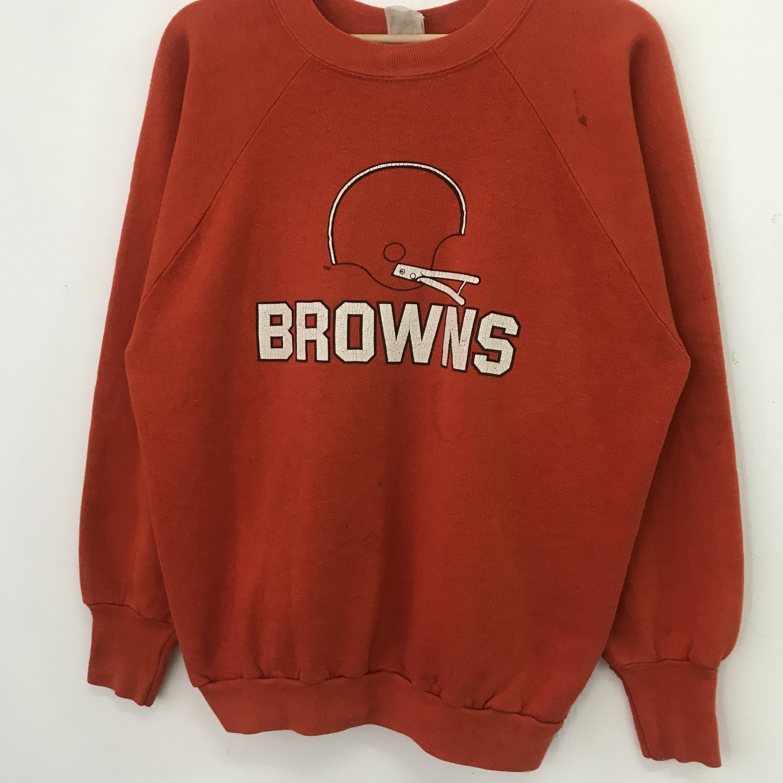Vintage Vintage 90s Cleveland Browns Orange Sweatshirt - 304 Size US L / EU 52-54 / 3 - 3 Thumbnail