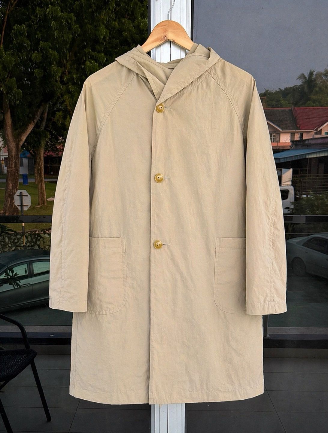 Danton Danton Hooded Coat Made in Japan Beige Workwear Jacket Size US S / EU 44-46 / 1 - 1 Thumbnail