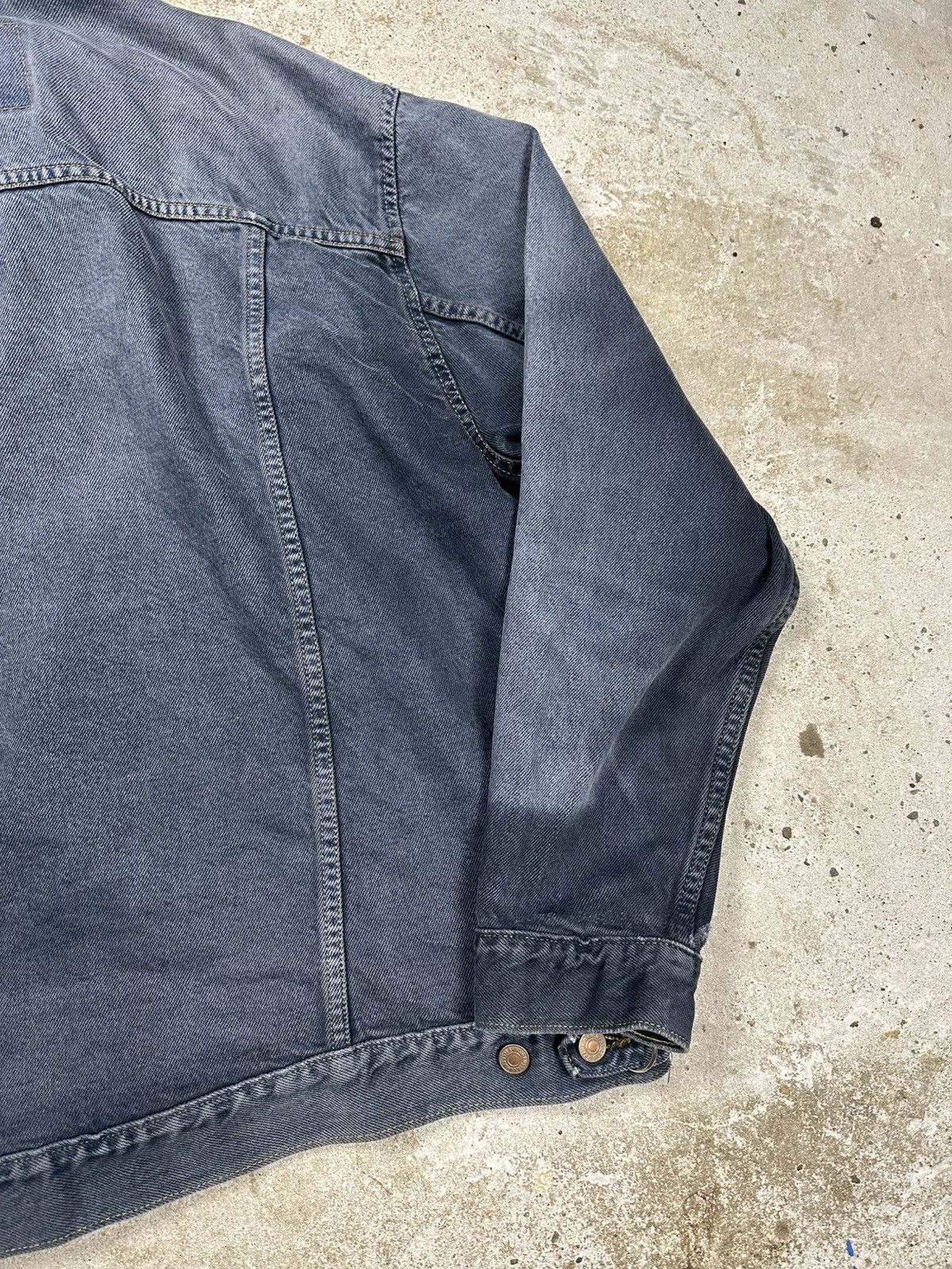 Levi's Vintage 1996 Levi’s Faded Sherpa Collar Denim Jacket Trucker Size US XL / EU 56 / 4 - 14 Thumbnail