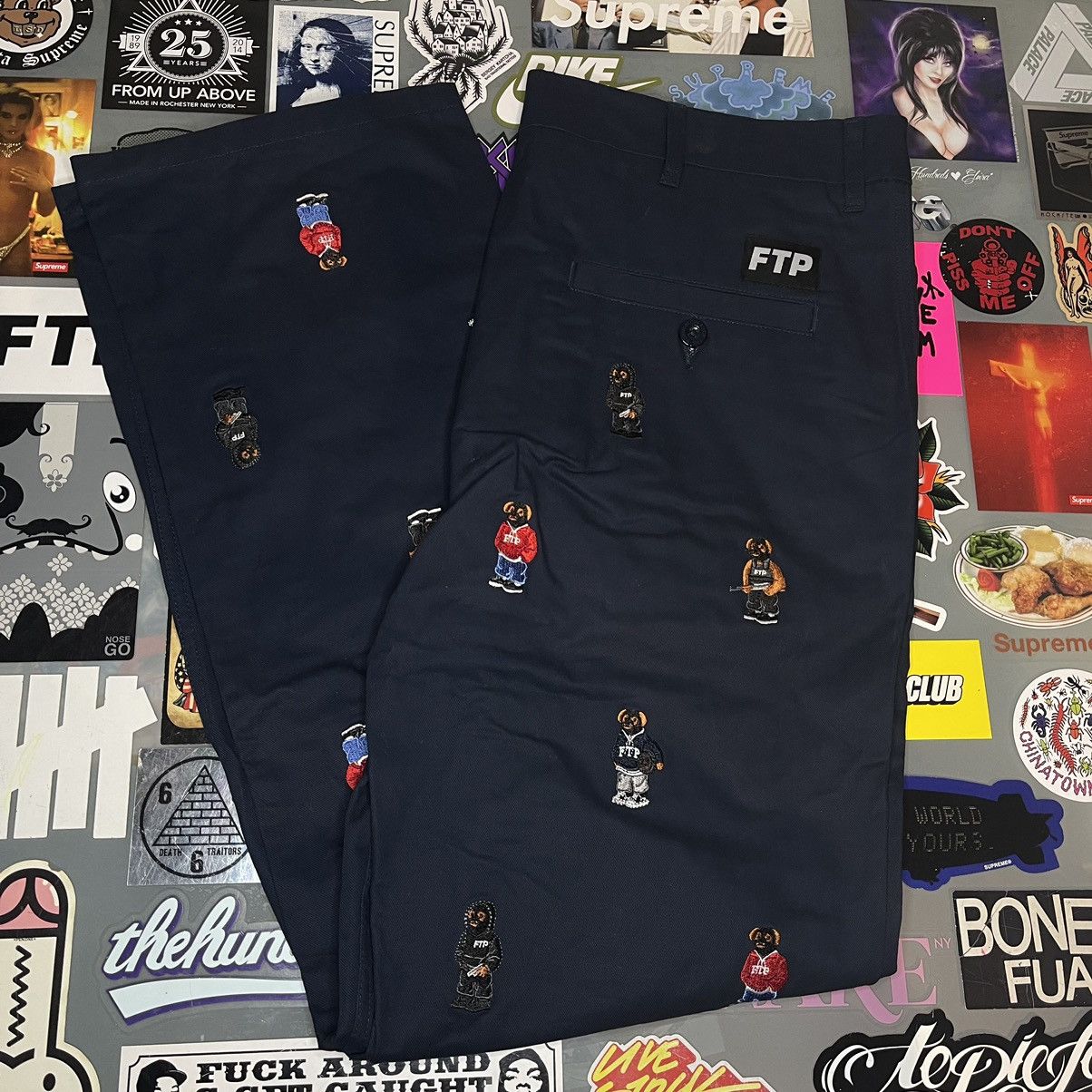 image of Fuck The Population Ftp Bear Chino Pant Navy Sz. 36 , Men's